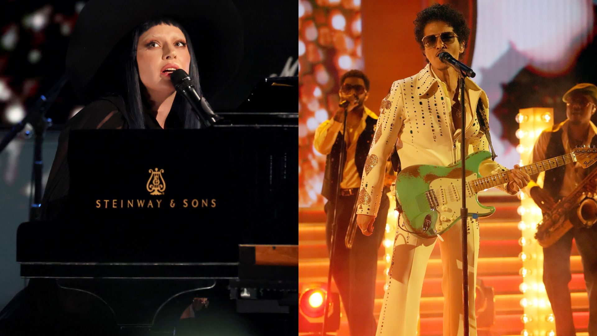 Lady Gaga e Bruno Mars (Fotos: Getty Images)