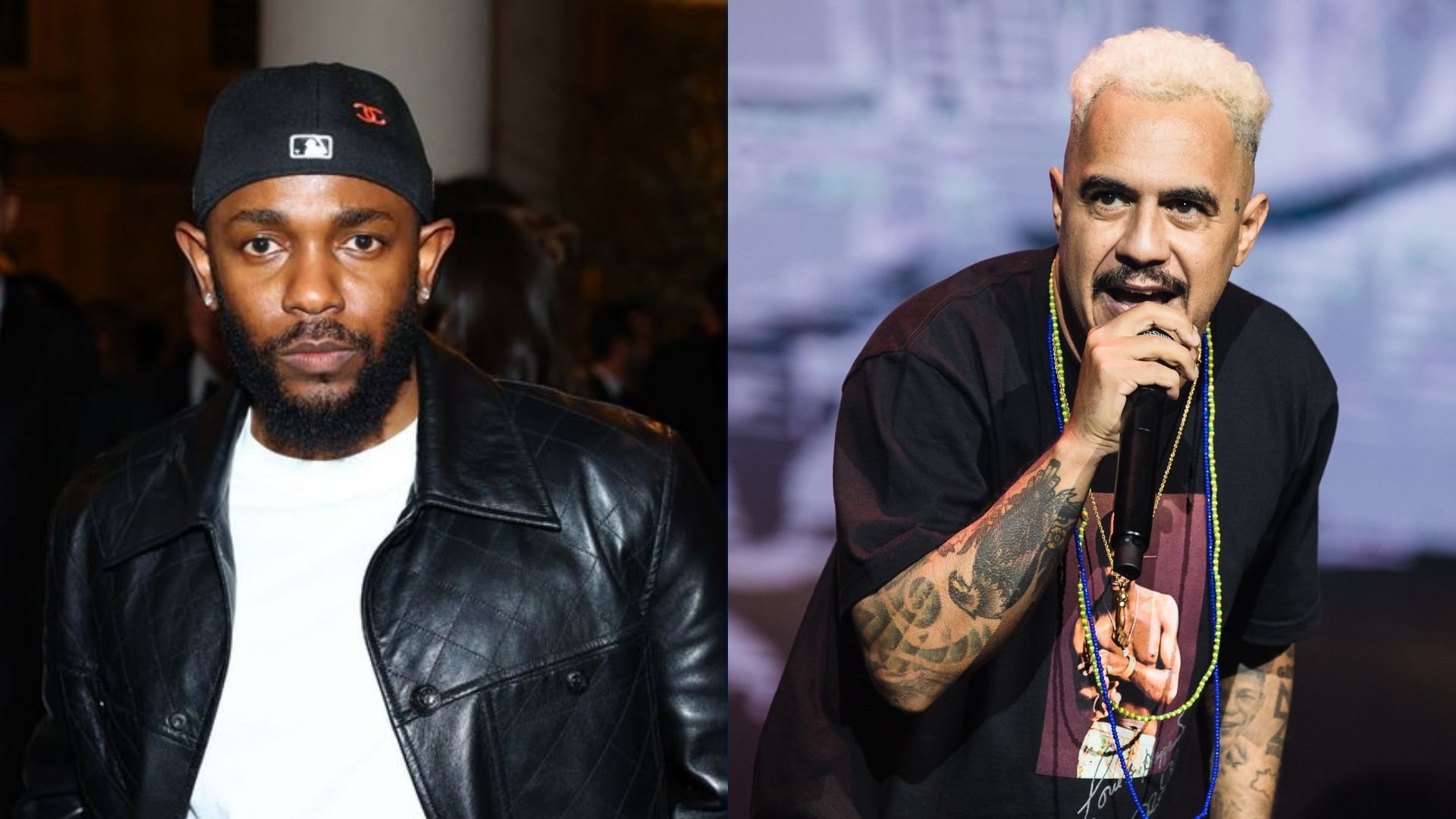 Kendrick Lamar e Marcelo D2 (Foto: Getty Images)