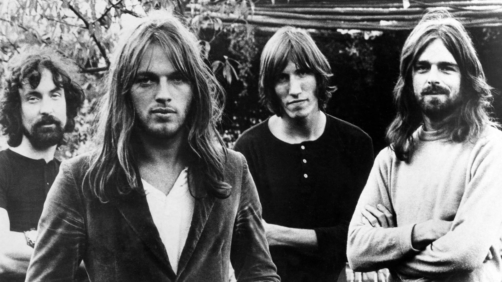 Pink Floyd em 1973 (E-D): Nick Mason, Dave Gilmour, Roger Waters e Rick Wright