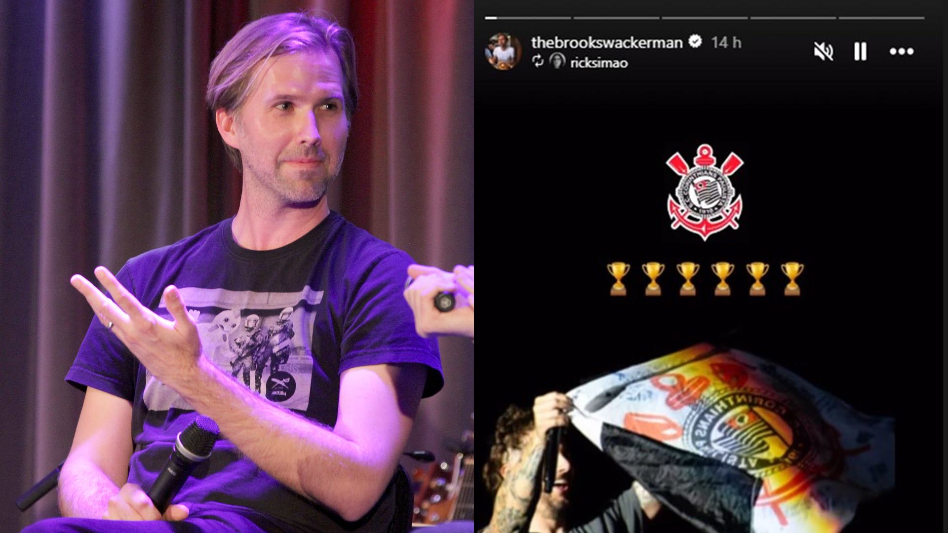 Brooks Wackermann (esq.) e M. Shadows no Rock in Rio