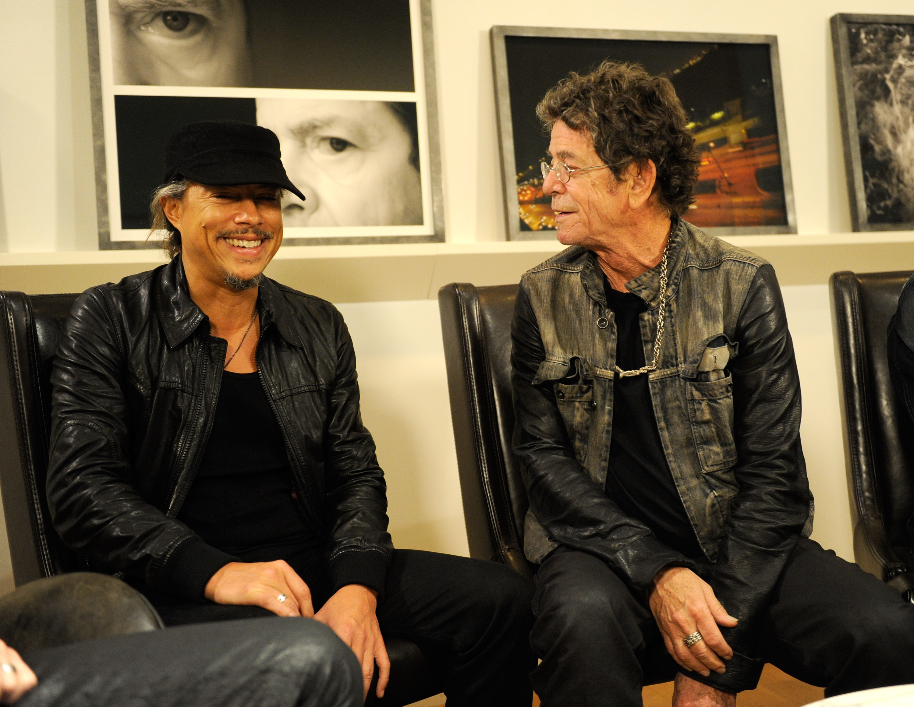 Kirk Hammett e Lou Reed (Foto: Kevin Mazur/WireImage)