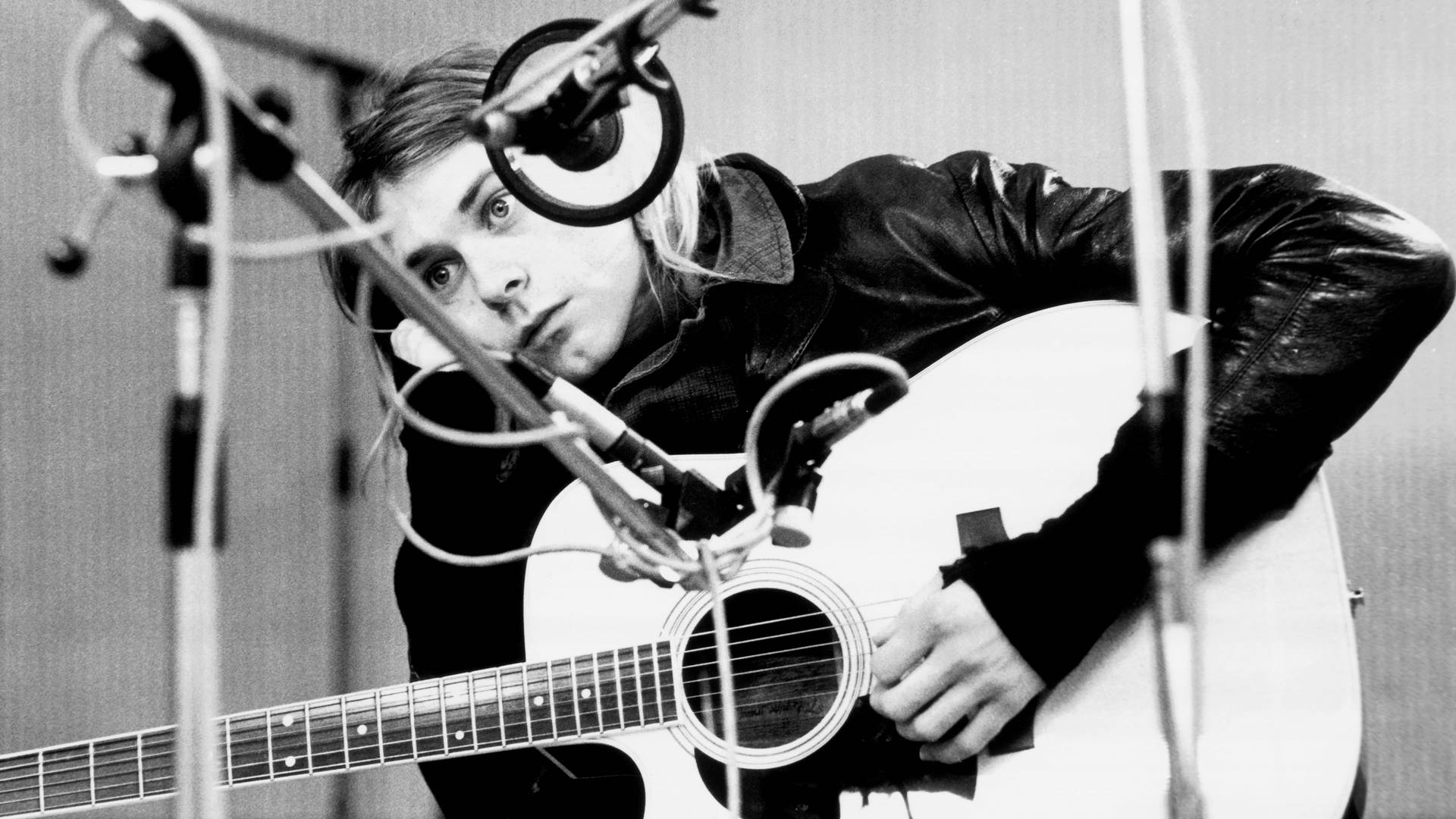 Kurt Cobain, músico do Nirvana, em novembro de 1991