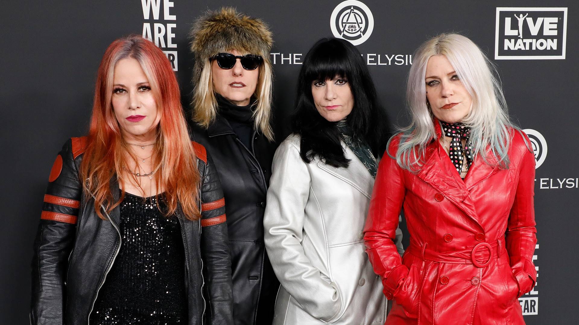 L7 em 2020 (E-D): Jennifer Finch, Suzi Gardner, Dee Plakas e Donita Sparks