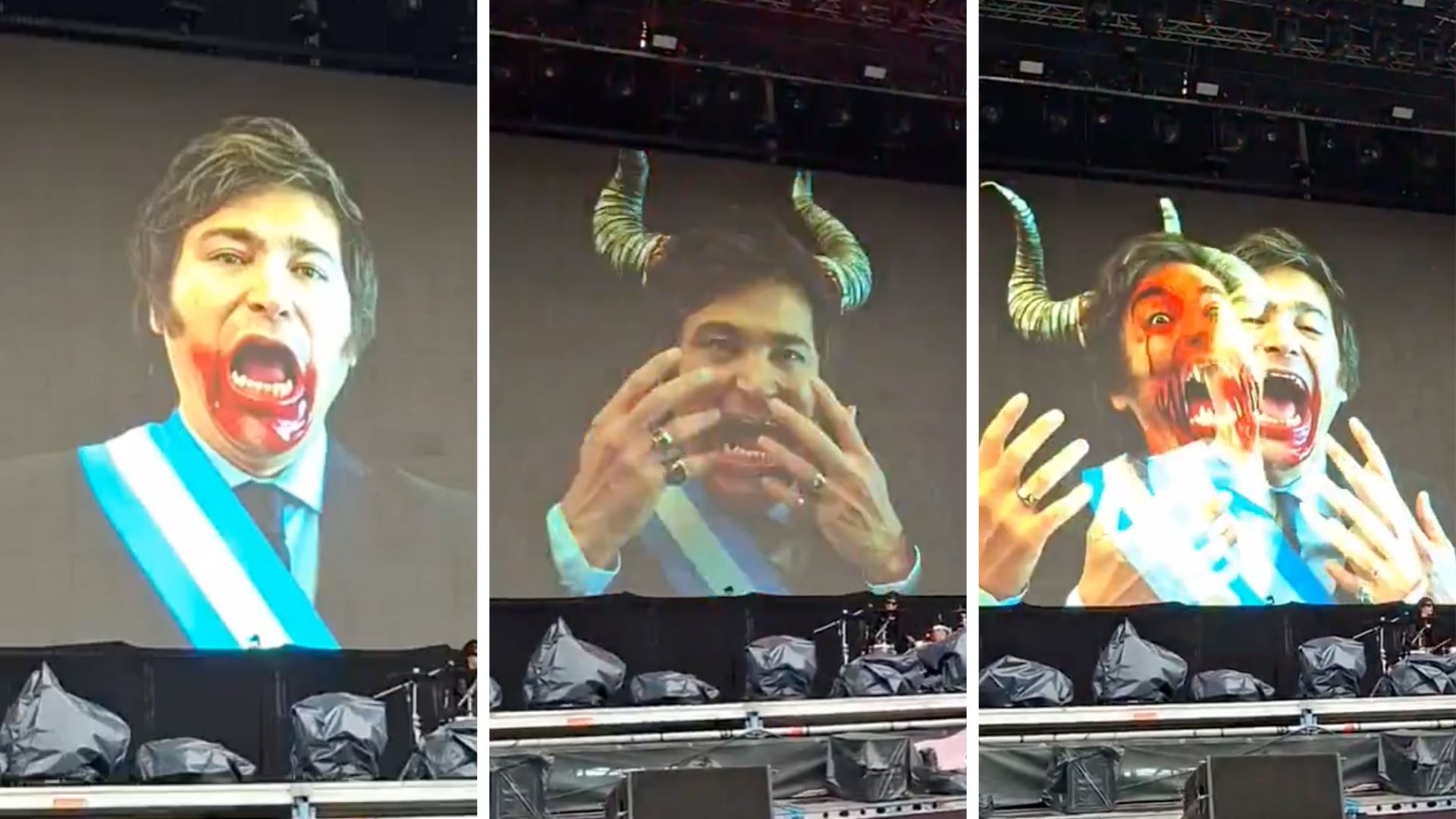 Banda mostra vídeo de Milei como 'demônio' em show no Lollapalooza Argentina Grupo argentino Dum Chica