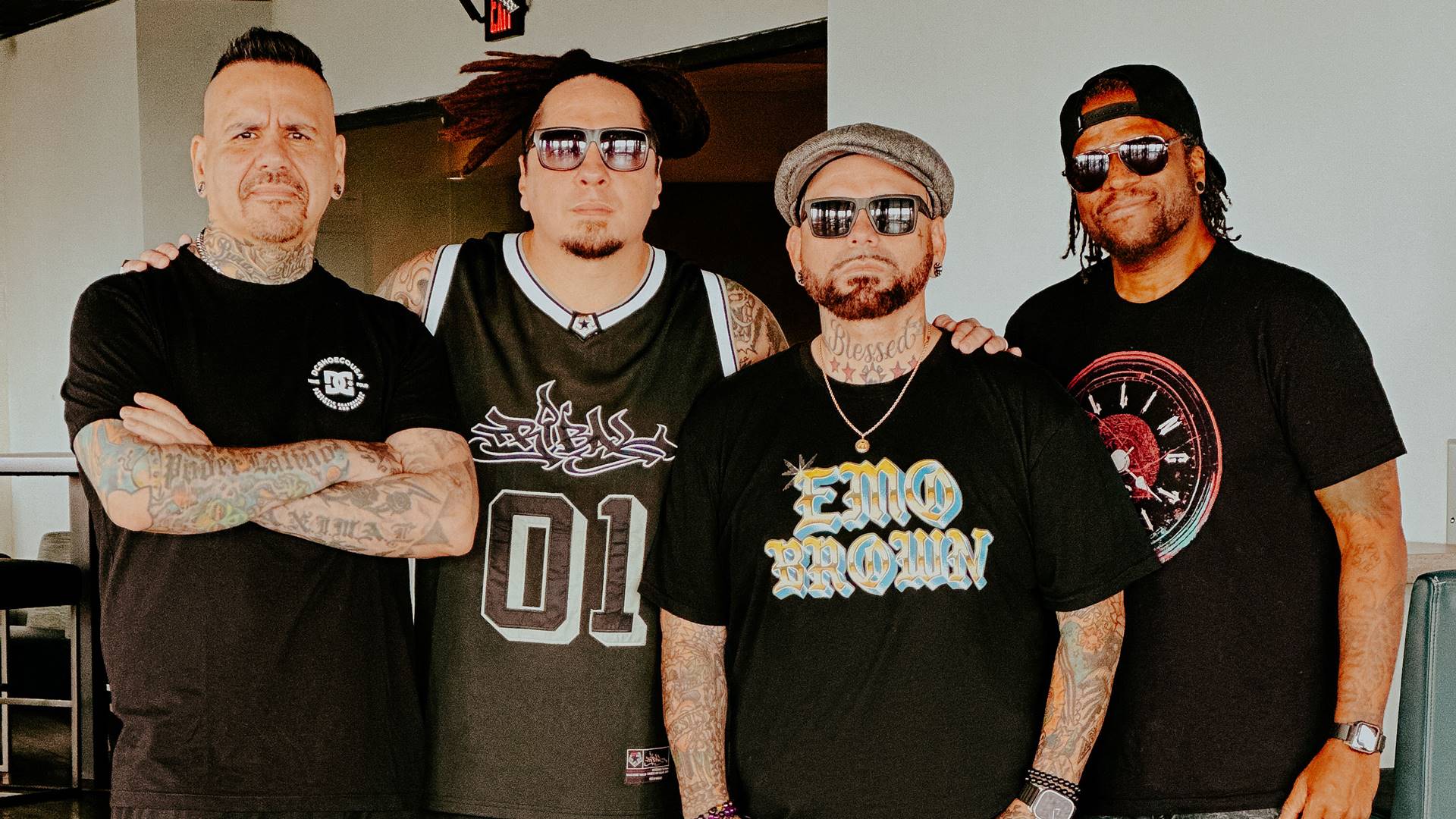 P.O.D. com Andrés Giménez (à esquerda)