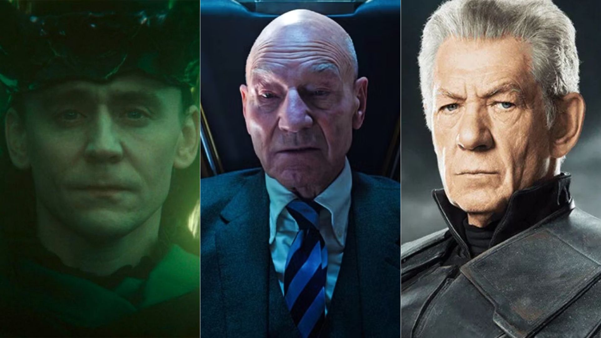Tom Hiddleston (Loki Laufeyson), Patrick Stewart (Professor Charles Xavier),  Ian McKellen (Erik Lehnsherr/Magneto) são confirmados em novo filme dos Vingadores (Foto: Reprodução/Marvel Studios)