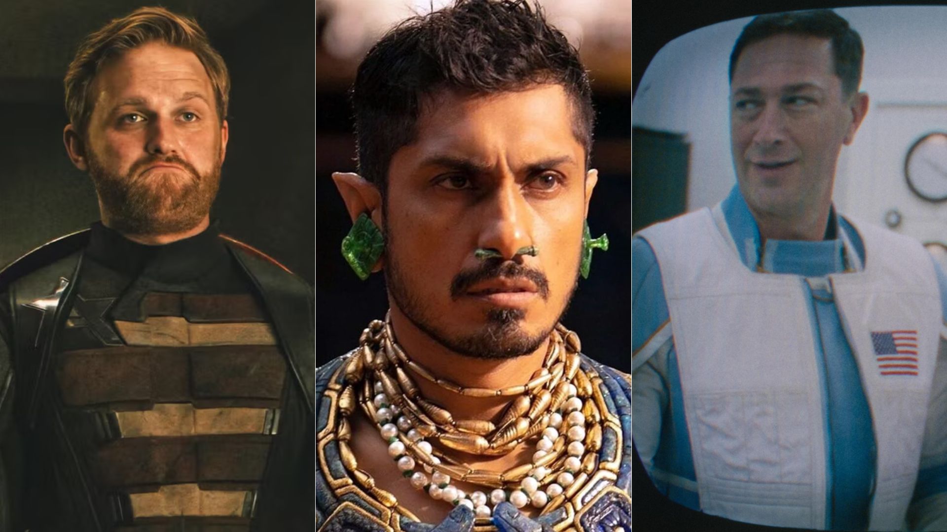 Wyatt Russell (John Walker/Agente Americano), Tenoch Huerta Mejia (Namor) e Ebon Moss-Bachrach (Ben Grimm/Coisa) são confirmados em novo filme dos Vingadores (Foto: Reprodução/Marvel Studios)