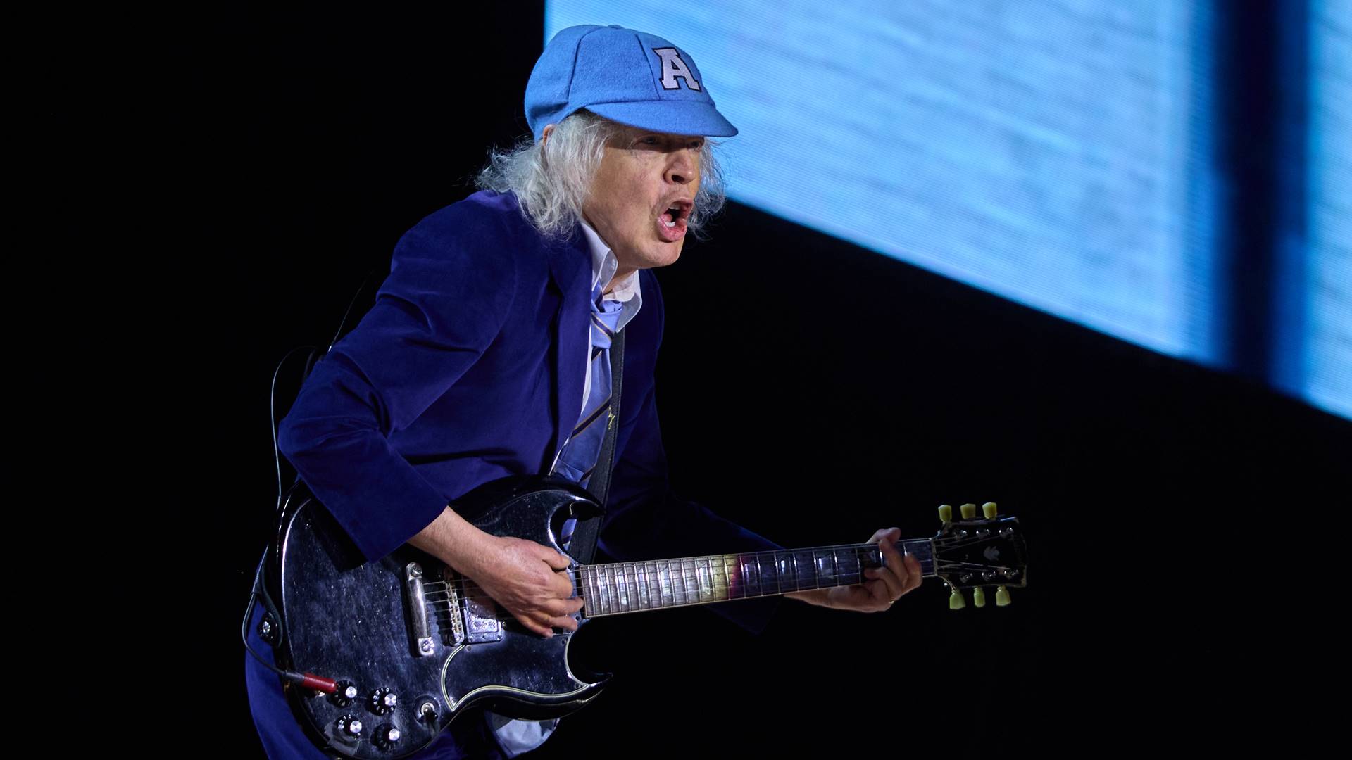 Angus Young ao vivo com o AC/DC em 2025 - Foto: Adam Bettcher / Getty Images