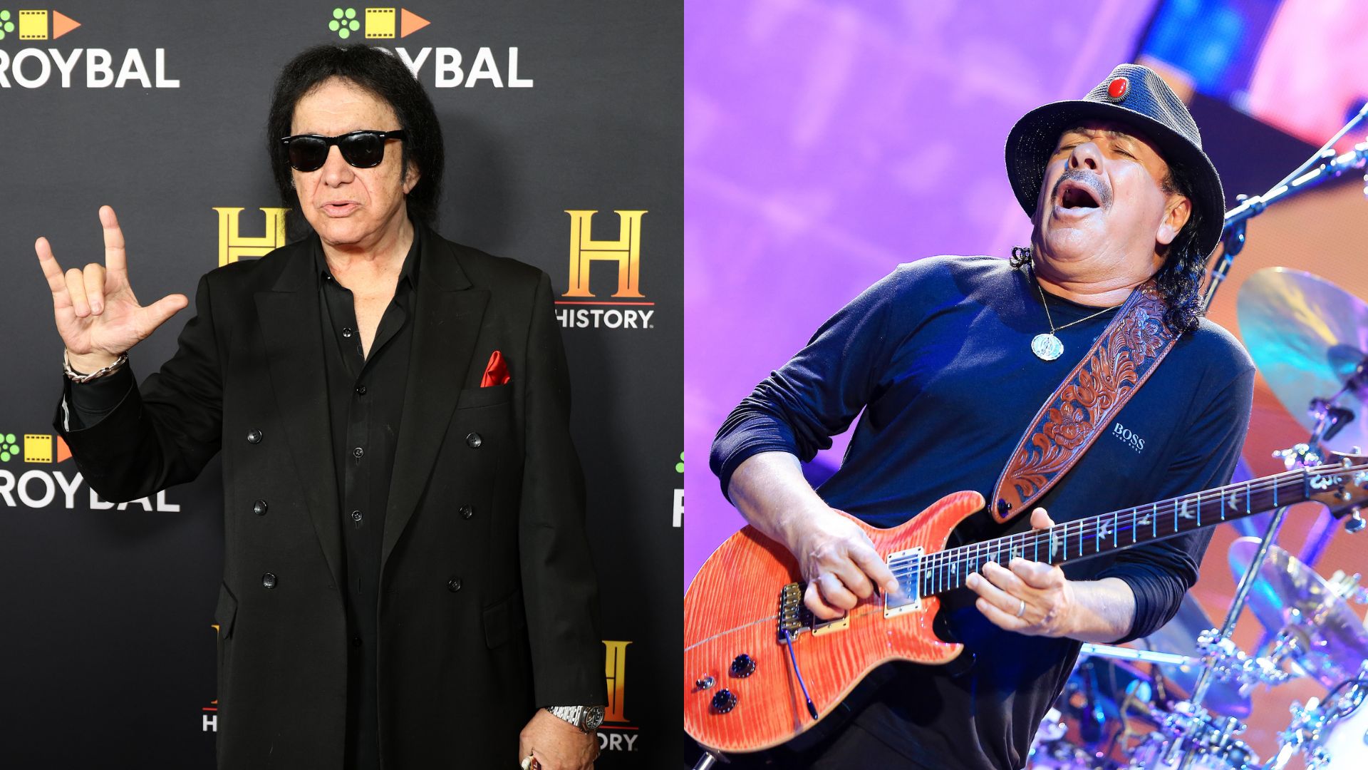 Gene Simmons e Carlos Santana