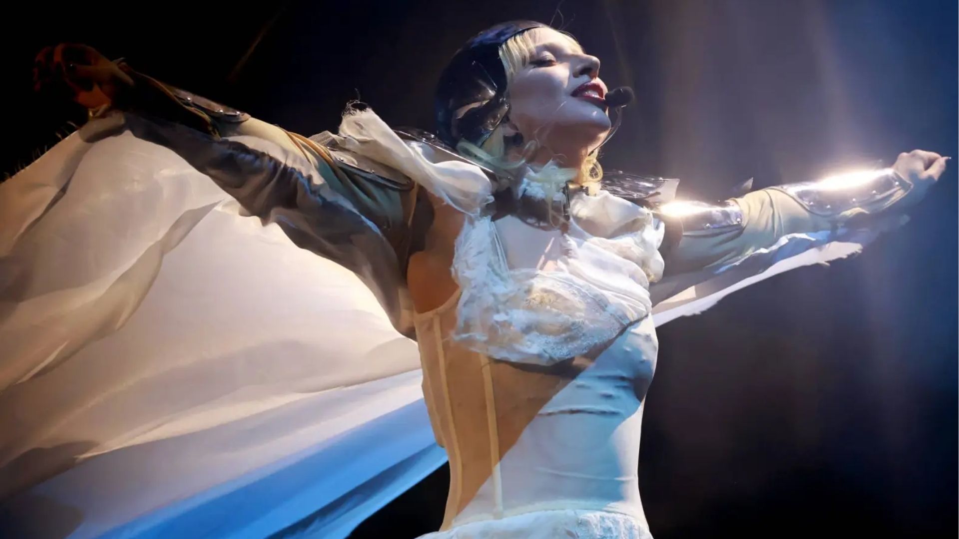 INDIO, CALIFORNIA - APRIL 11: (FOR EDITORIAL USE ONLY) Lady Gaga performs at the Coachella Stage during the 2025 Coachella Valley Music and Arts Festival at Empire Polo Club on April 11, 2025 in Indio, California. (Photo by Kevin Mazur/Getty Images for Coa