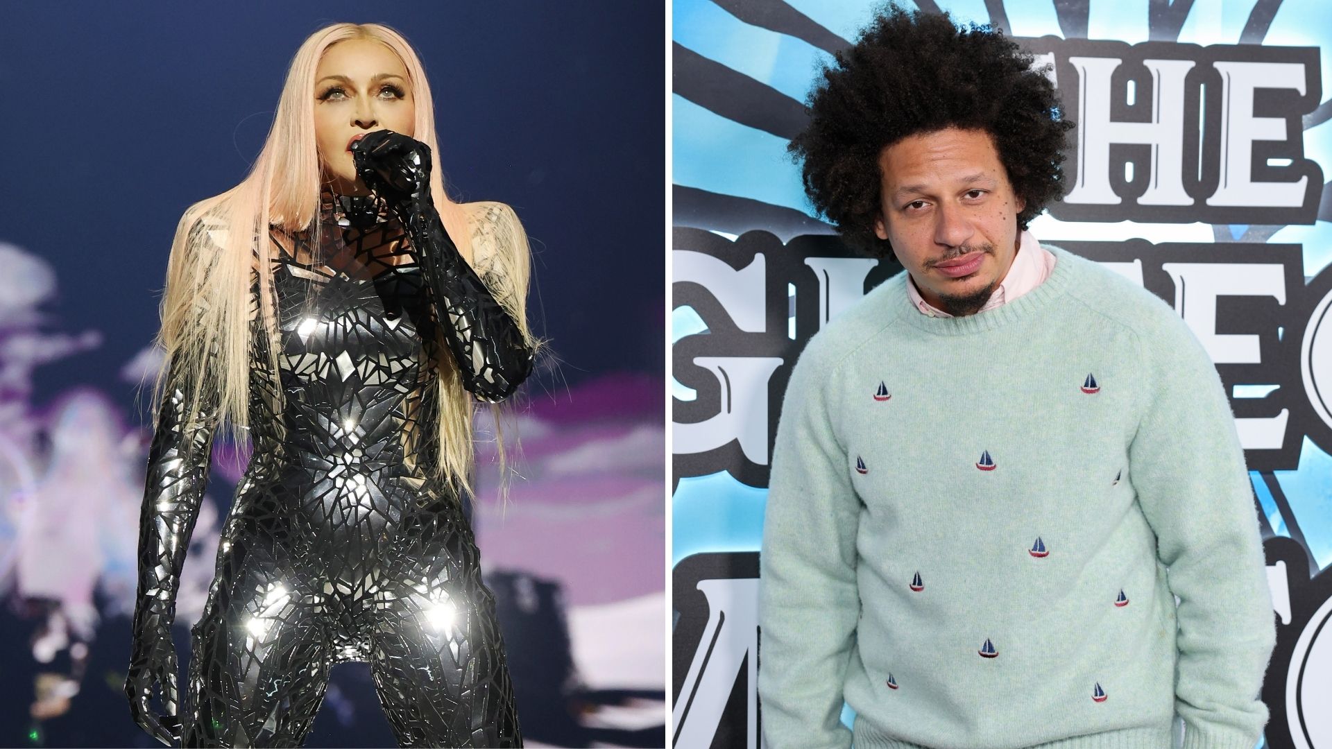 Madnna e Eric Andre (Foto: Kevin Mazur/WireImage e Maya Dehlin Spach/WireImage)