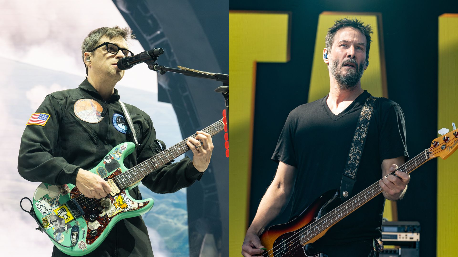 Rivers Cuomo, do Weezer (Foto: Steve Jennings/Getty Images) | Keanu Reeves, do Dogstar (Foto: Jim Bennett/WireImage)