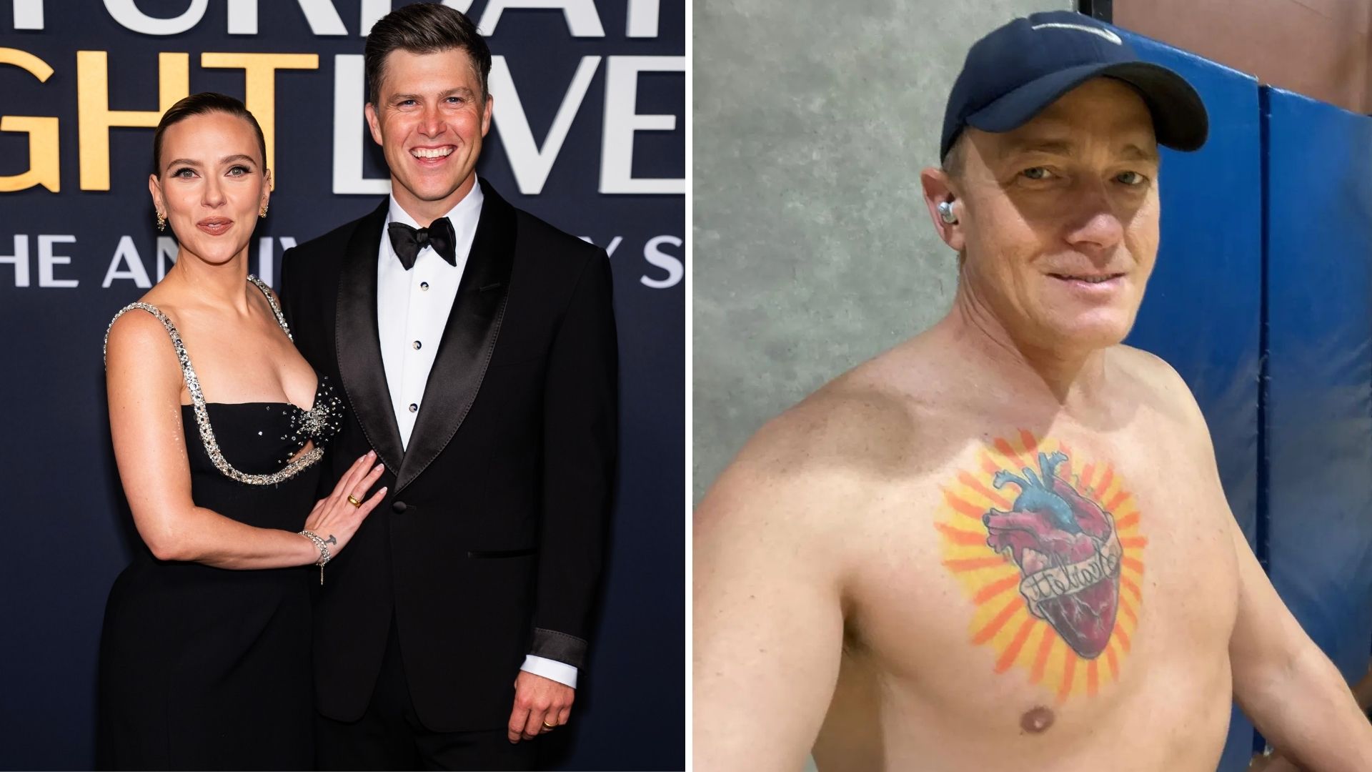 Scarlett Johansson e Colin Jost (Foto: TheStewartofNY/WireImage); Michael Joseph Branham (Foto: Reprodução/Facebook)