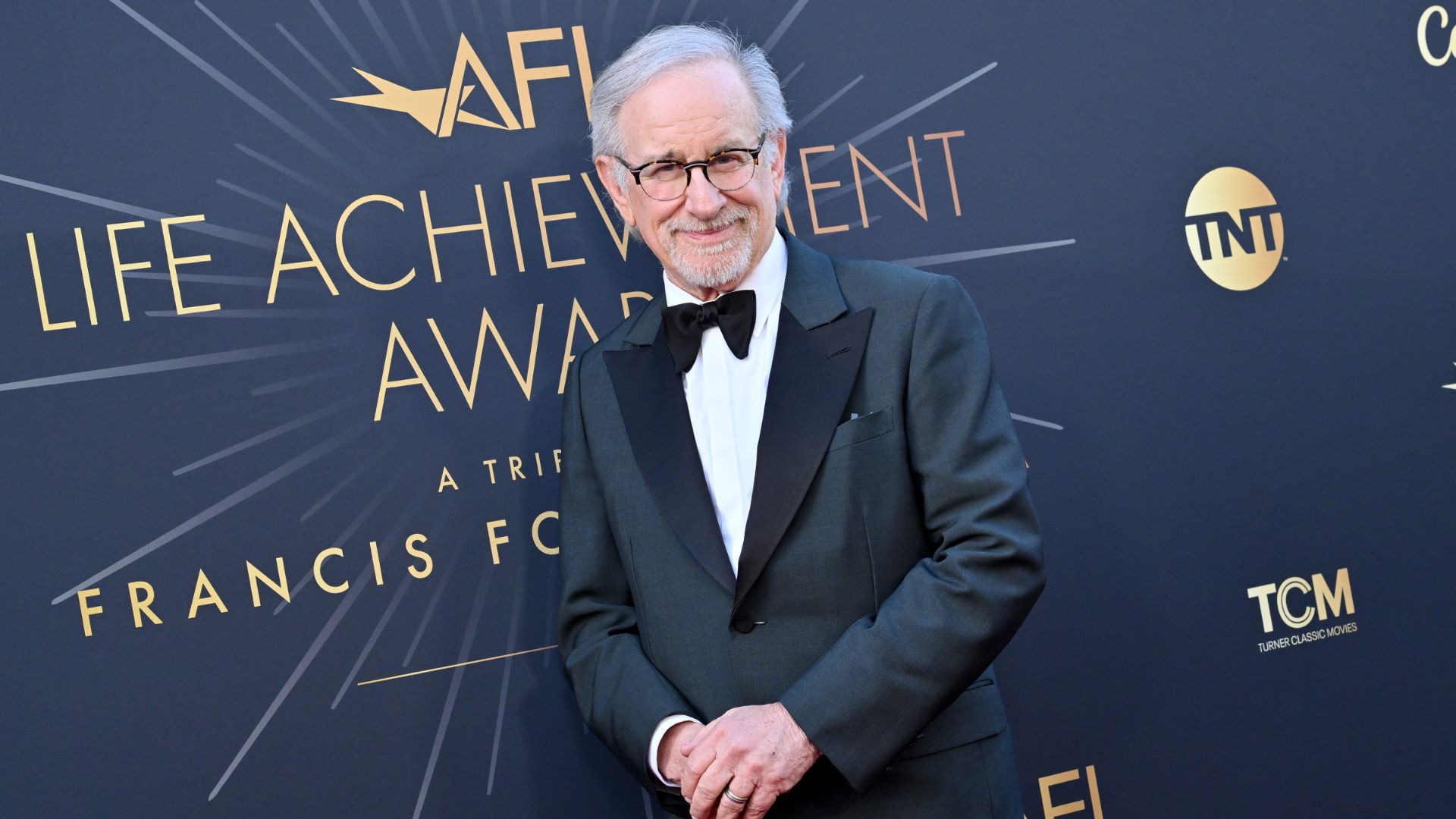 Steven Spielberg na cerimônia do prêmio AFI Life Achievement Award em homenagem a Francis Ford Coppola