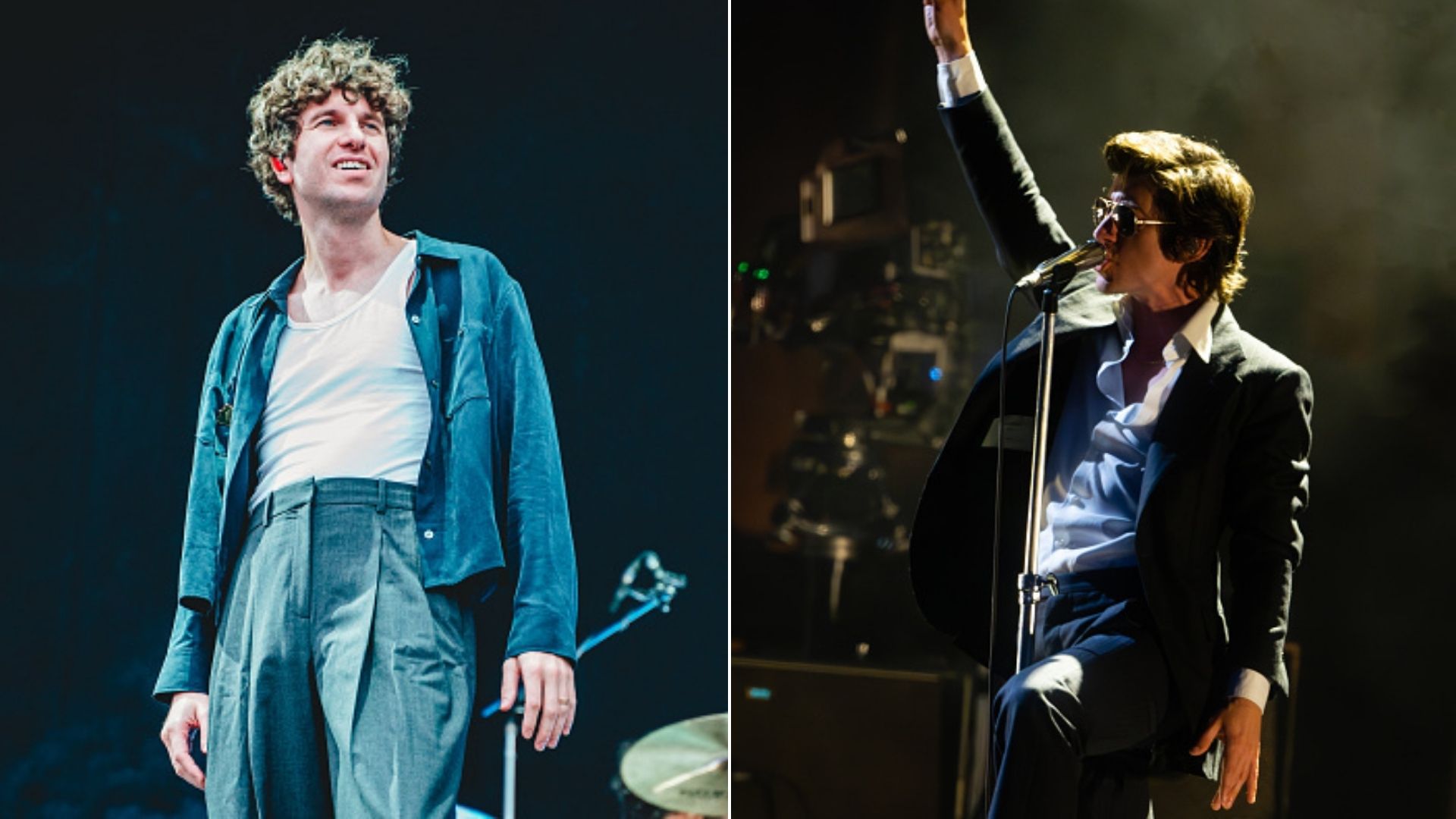 Luke Pritchard vocalista do The Kooks e Alex Turner vocalista do Arctic Monkeys
