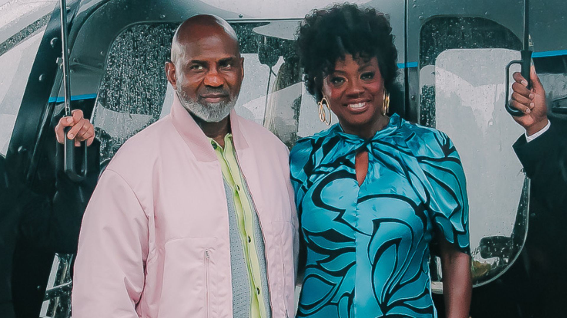 Viola Davis e o marido, Julius Tennon, durante a turnê de divulgação de G20, novo filme original do Prime Video, no Rio de Janeiro (Foto: Divulgação/Prime Video)