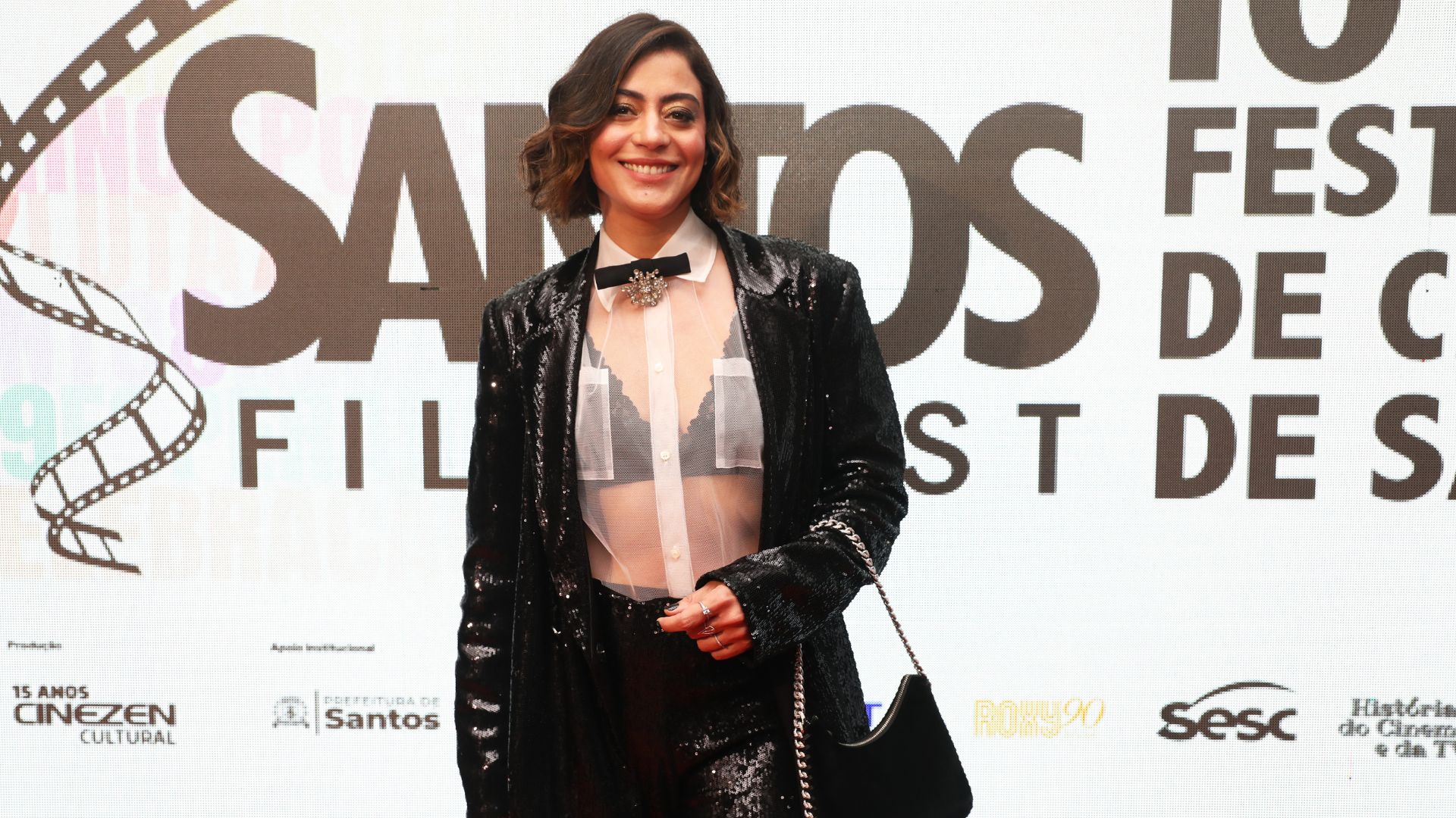 A atriz Carol Castro no 10º Santos Film Fest, que retorna para a sua 11ª edição em junho