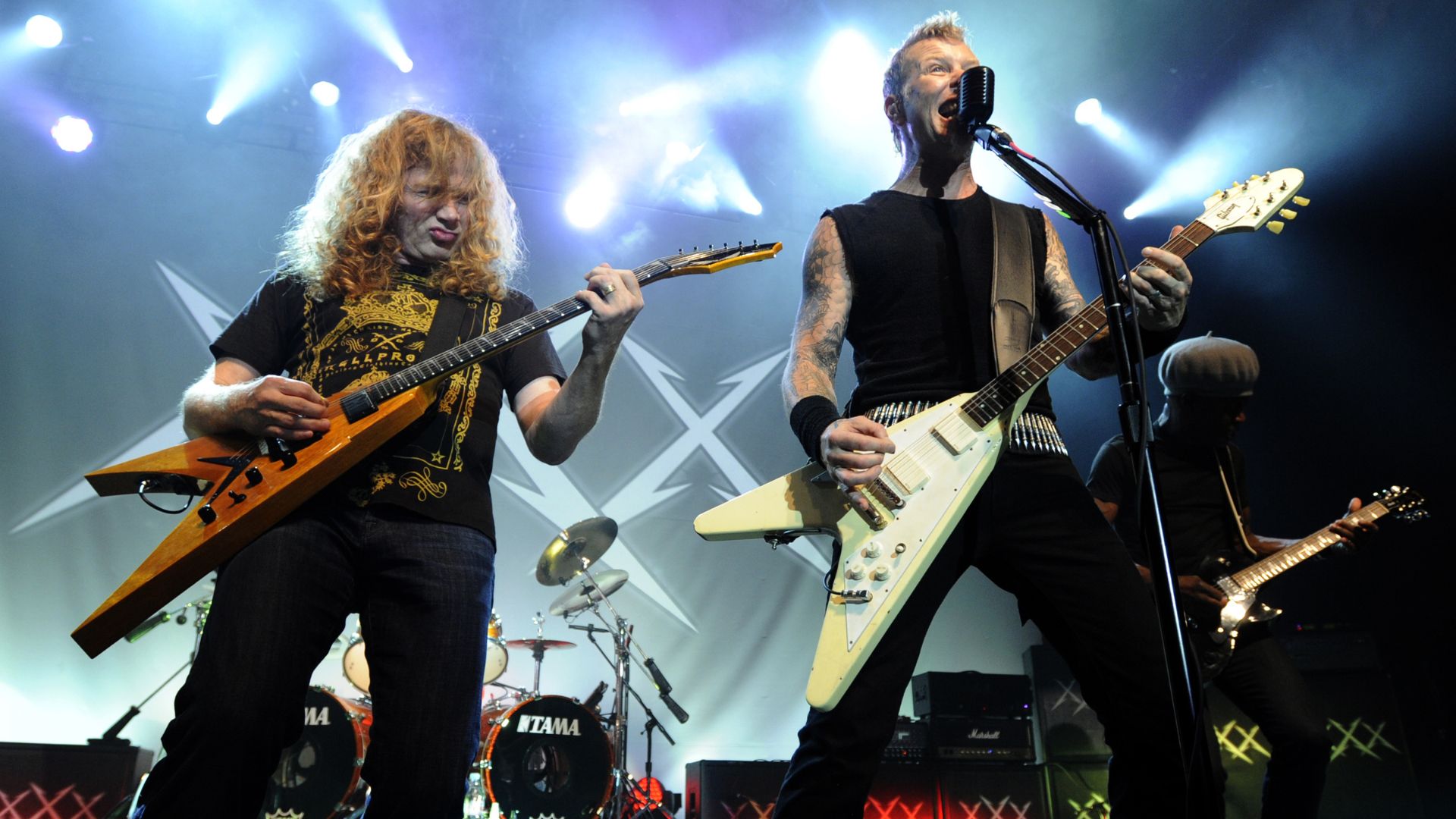 Dave Mustaine com o Metallica em 2011