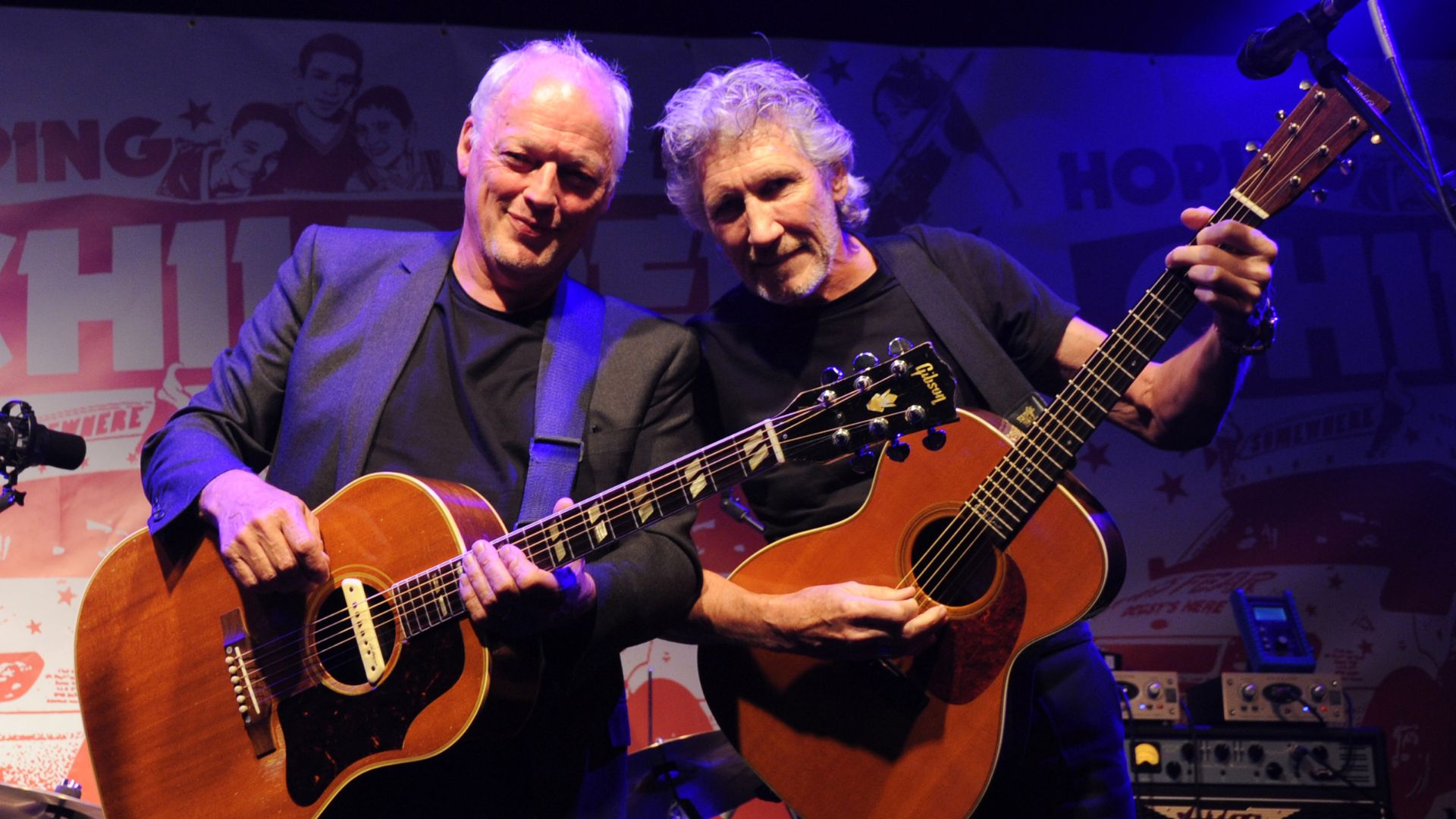 David Gilmour e Roger Waters, do Pink Floyd, em 2010