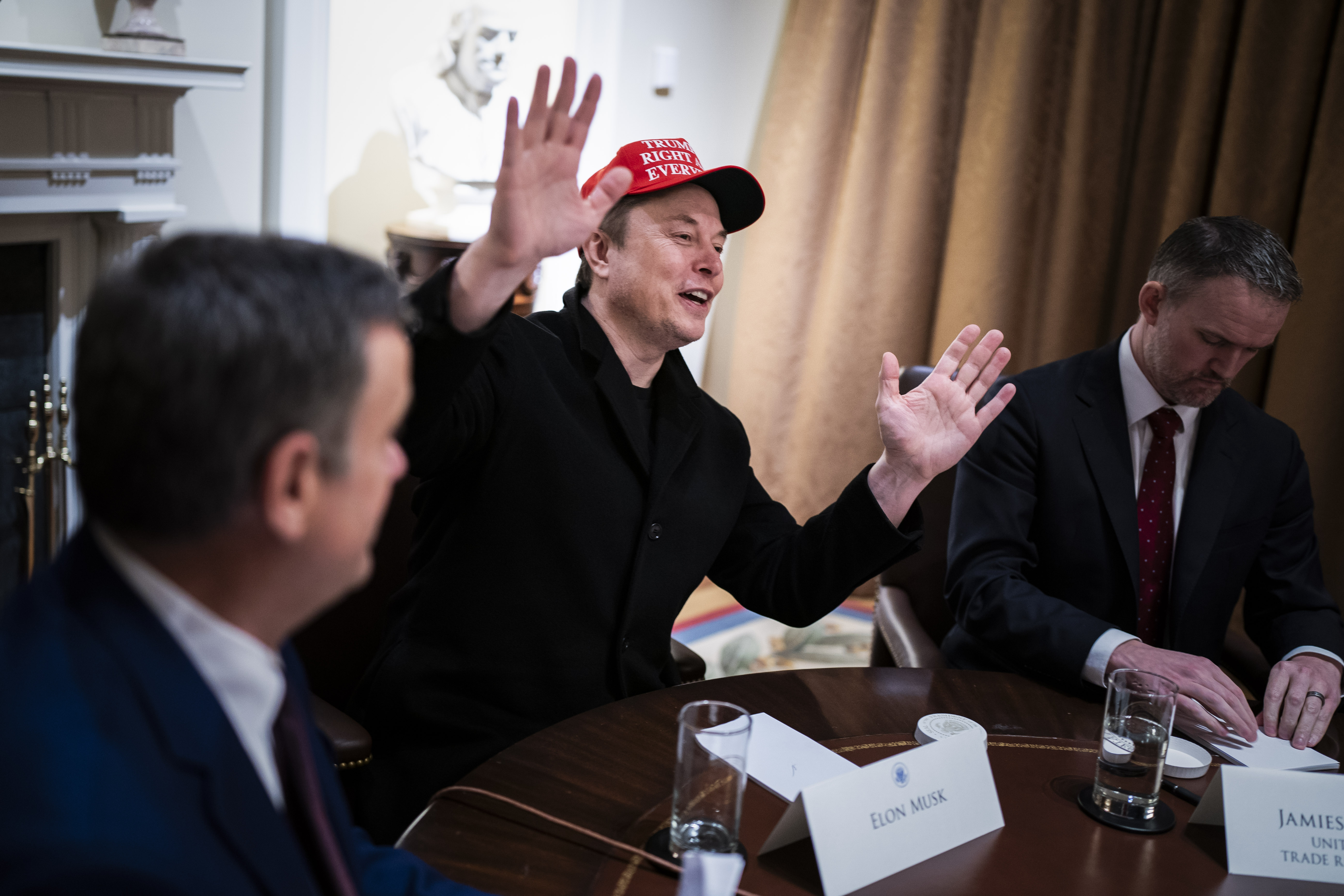Elon Musk em reunião na Casa Branca (Foto: Jabin Botsford/The Washington Post via Getty Images)