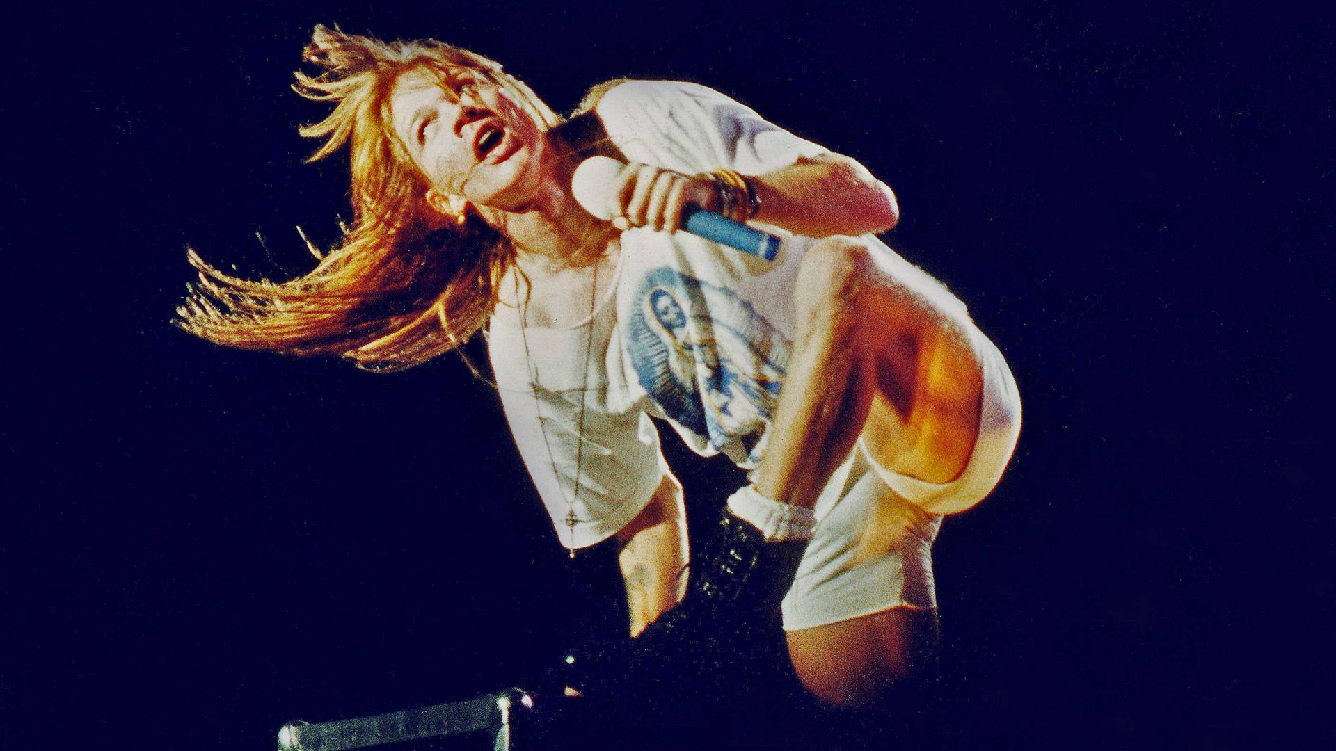 Axl Rose, vocalista do Guns N' Roses, em 1991