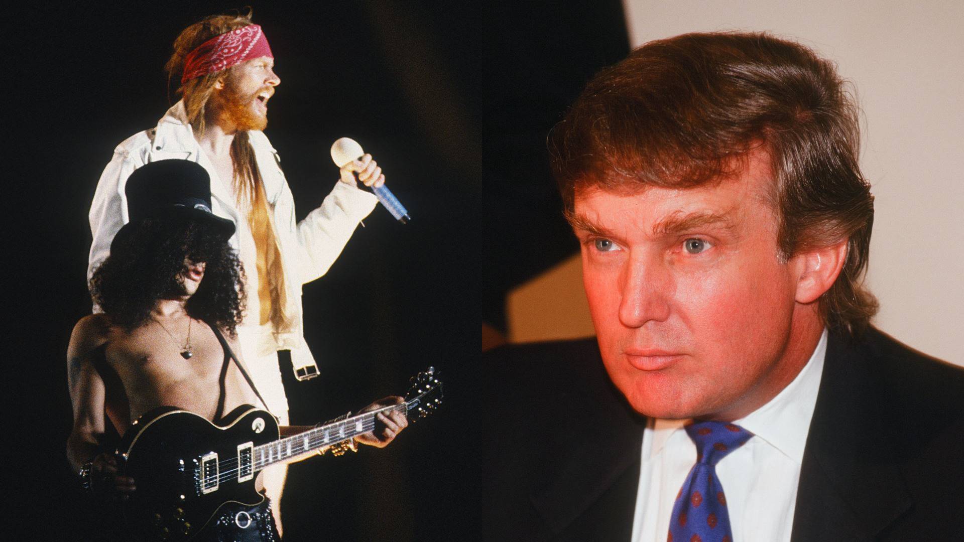 Guns N' Roses e Donald Trump na década de 1990
