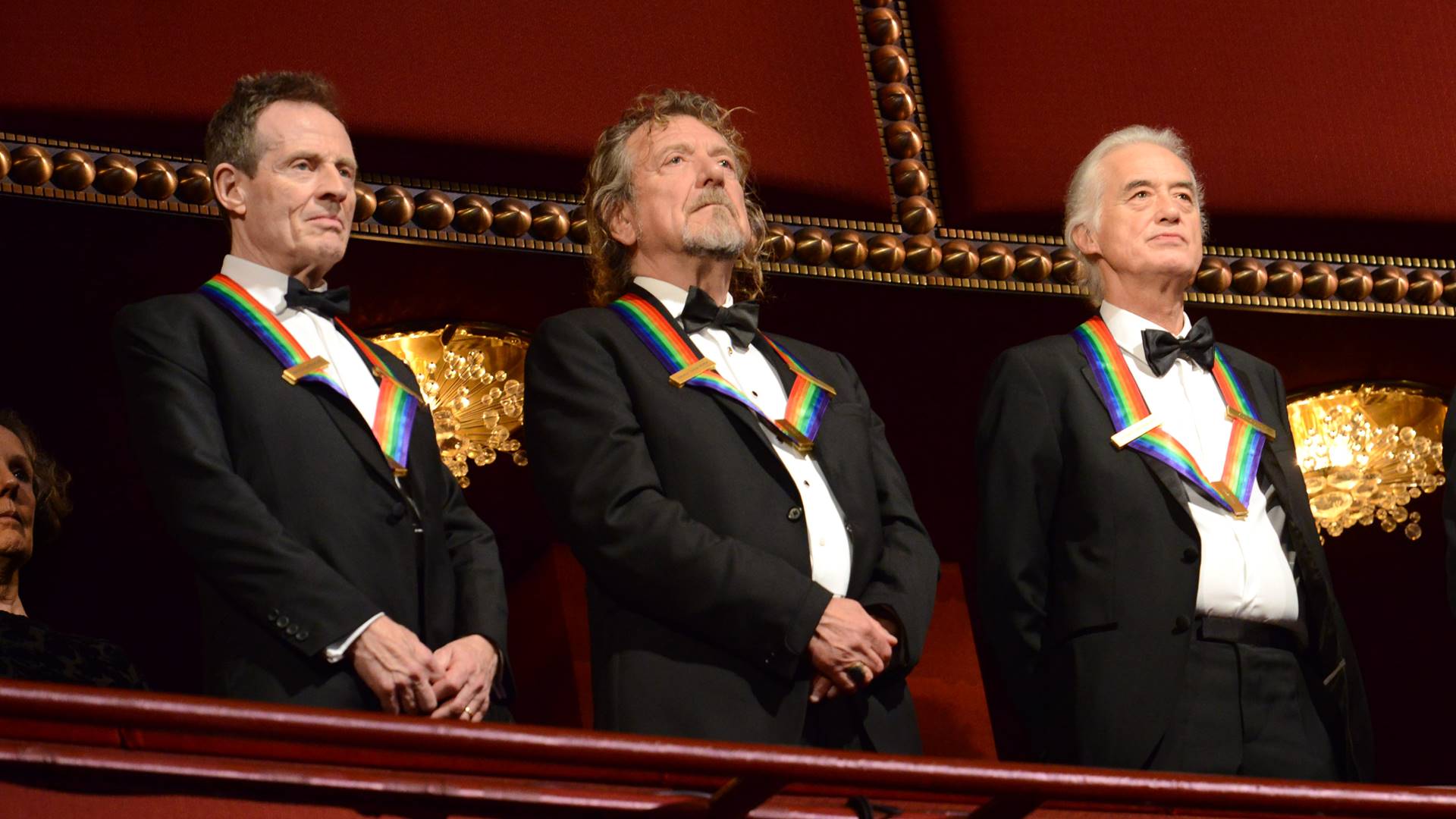 Led Zeppelin em 2012 (E-D): John Paul Jones, Robert Plant e Jimmy Page