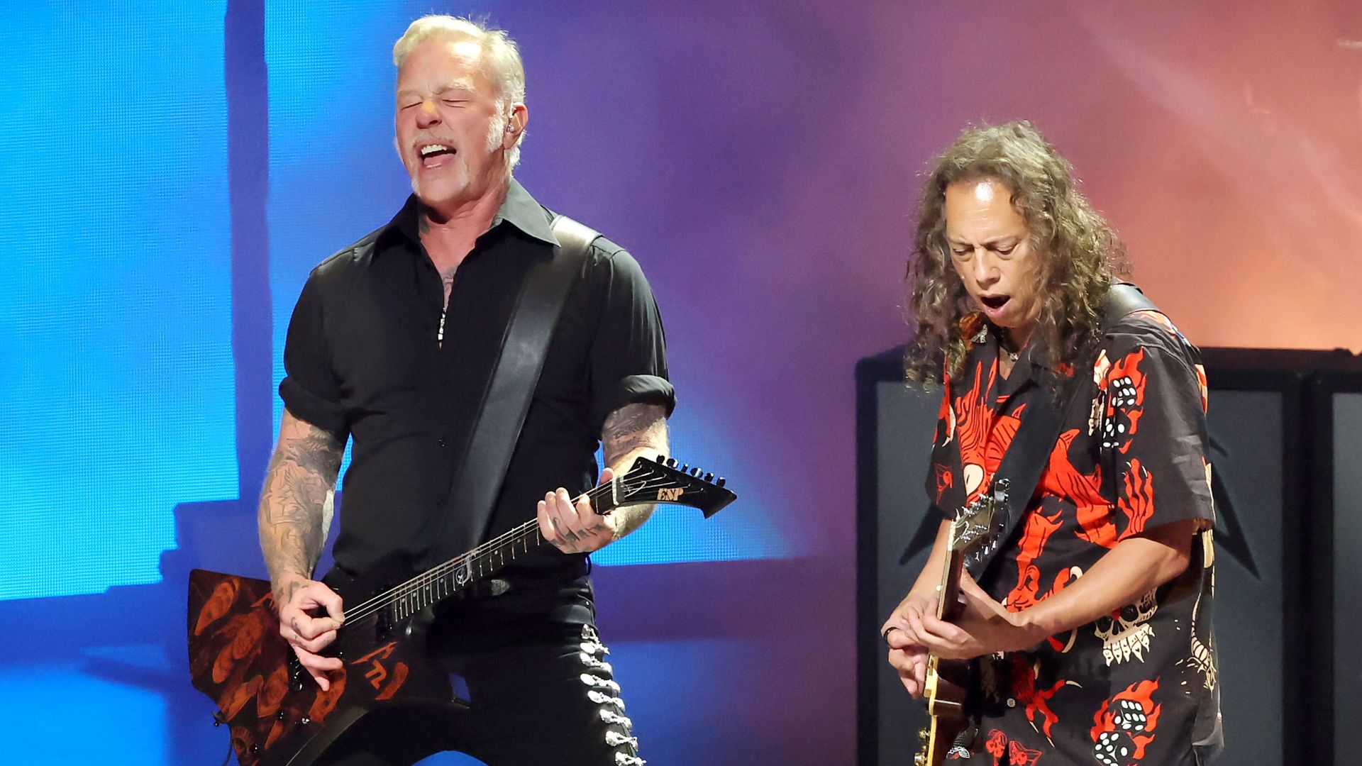 James Hetfield e Kirk Hammett, do Metallica