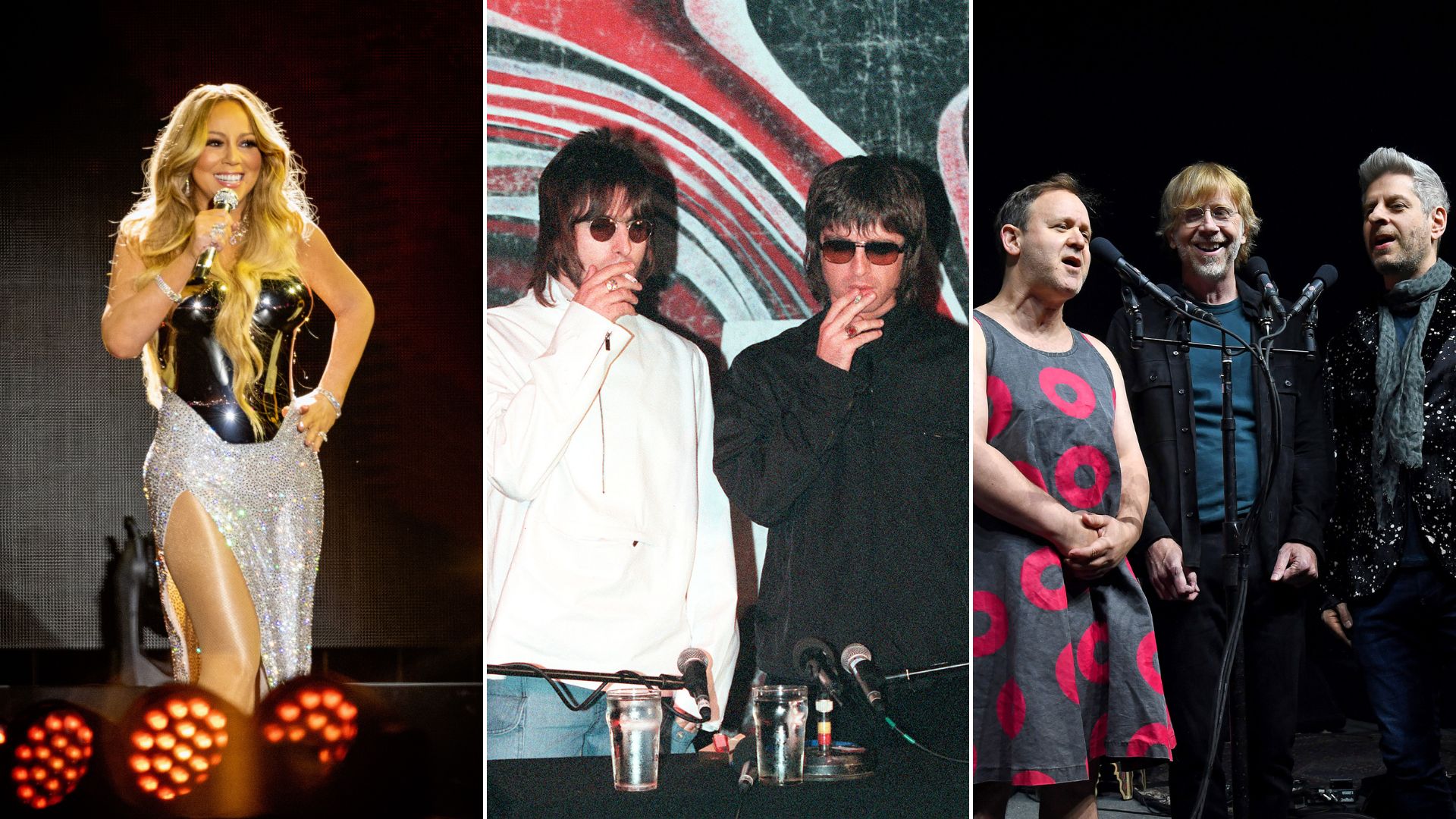 Mariah Carey, Oasis e Phish