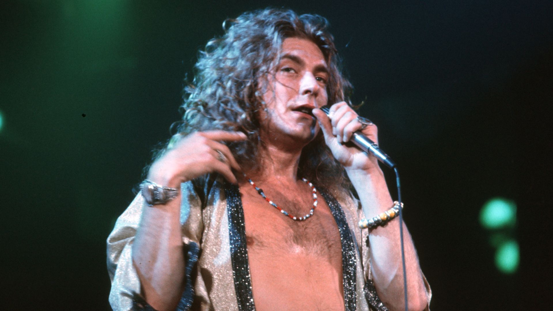 Robert Plant, do Led Zeppelin, em 1975