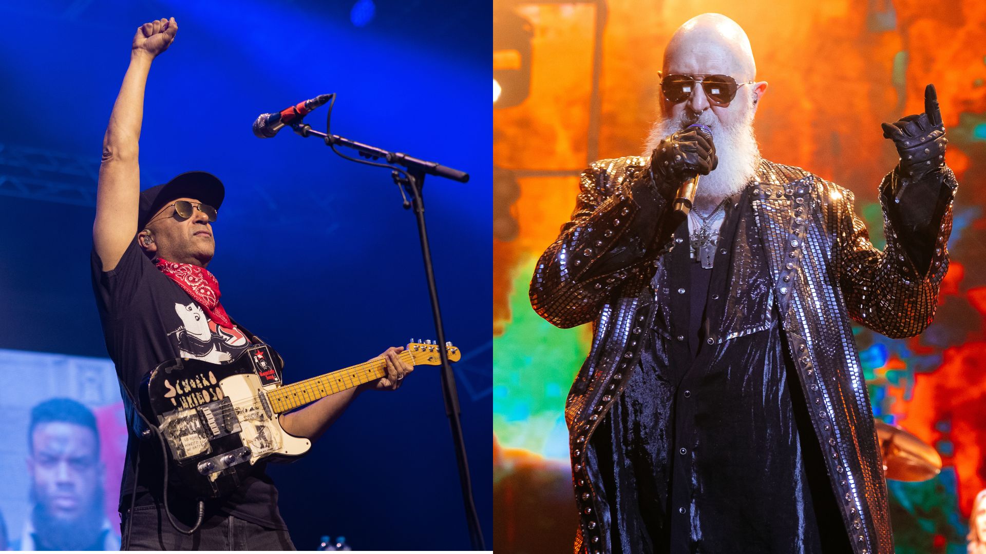 Tom Morello, do Rage Agains The Machine e Rob Halford, do Judas Priest