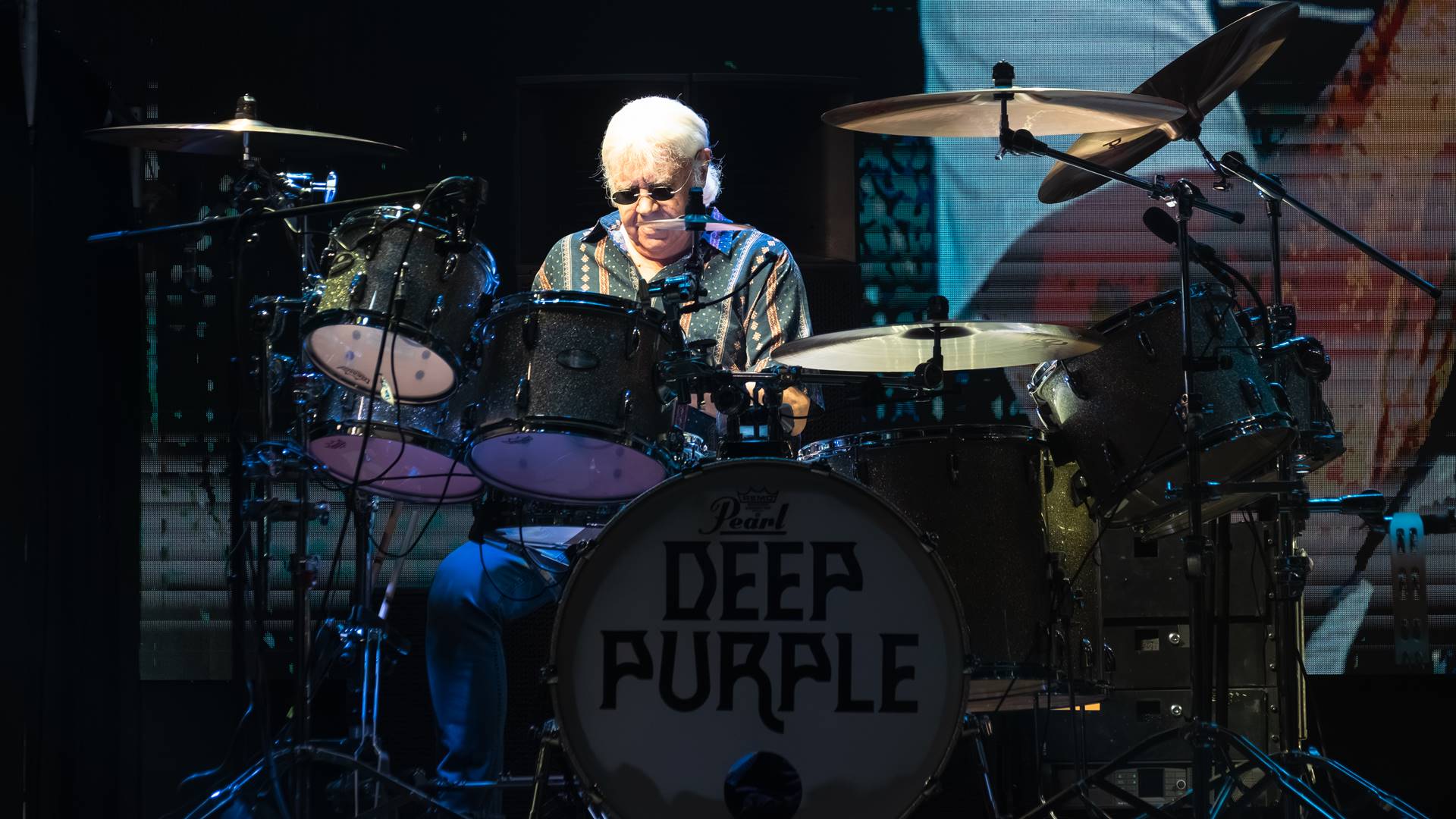 O baterista Ian Paice, do Deep Purple, em show no Best of Blues and Rock 2025