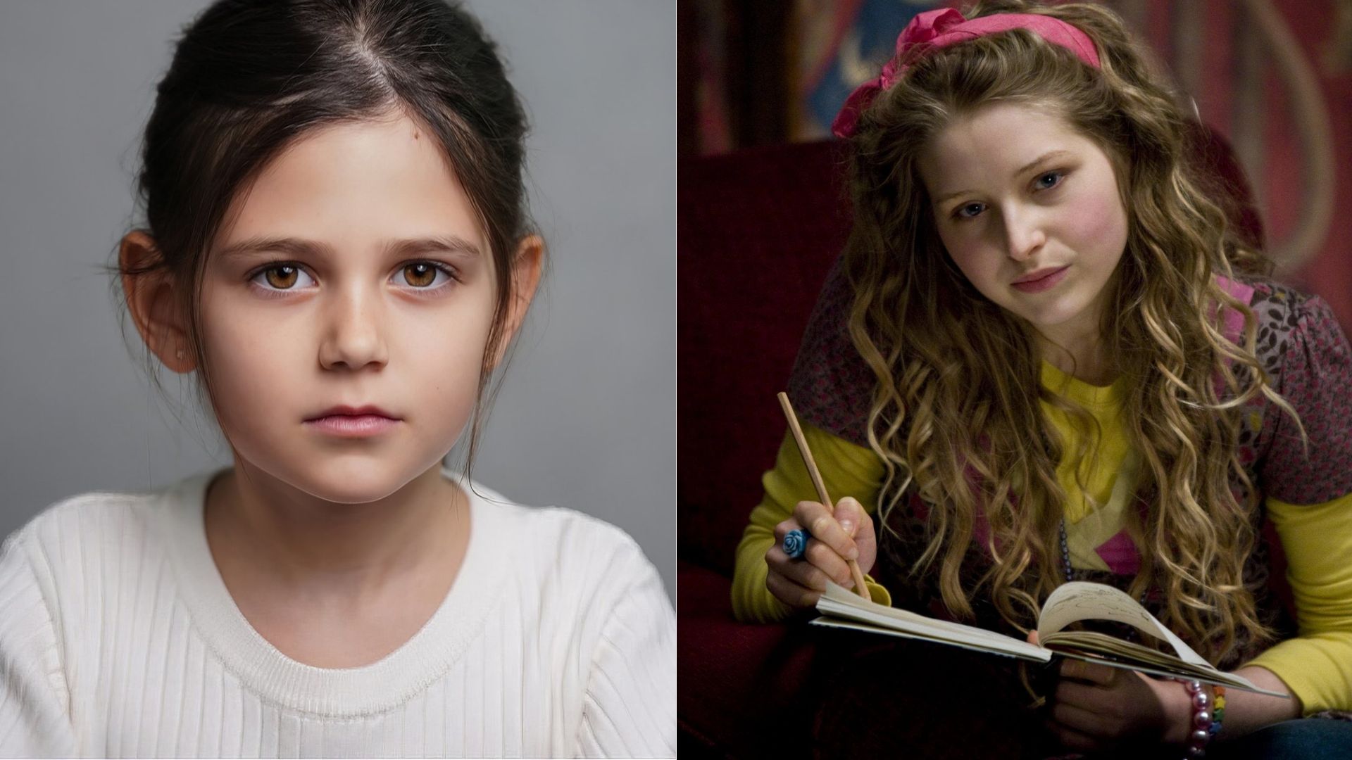 Mais uma estreante na TV, Sienna Moosah irá viver Lilá Brown, que se envolve com Rony Weasley em Harry Potter (Fotos: Divulgação)