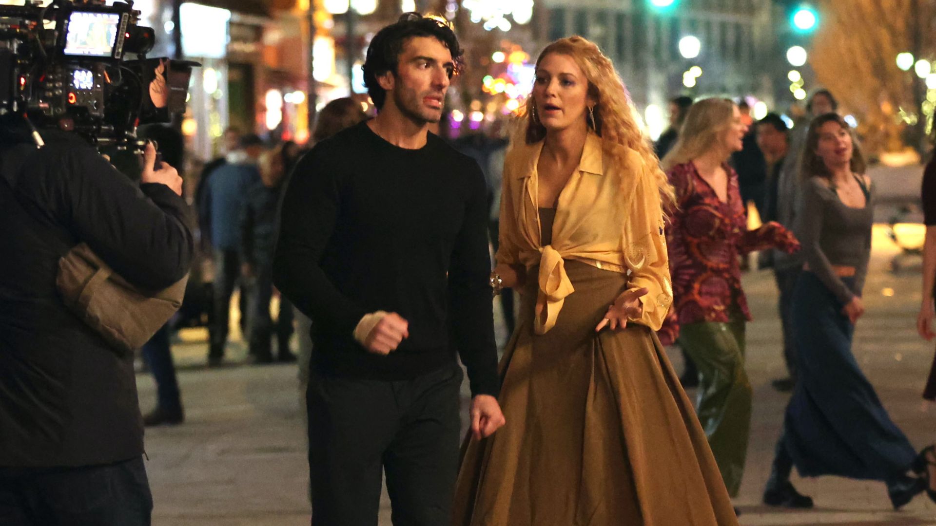 Justin Baldoni e Blake Lively no set de É Assim Que Acaba