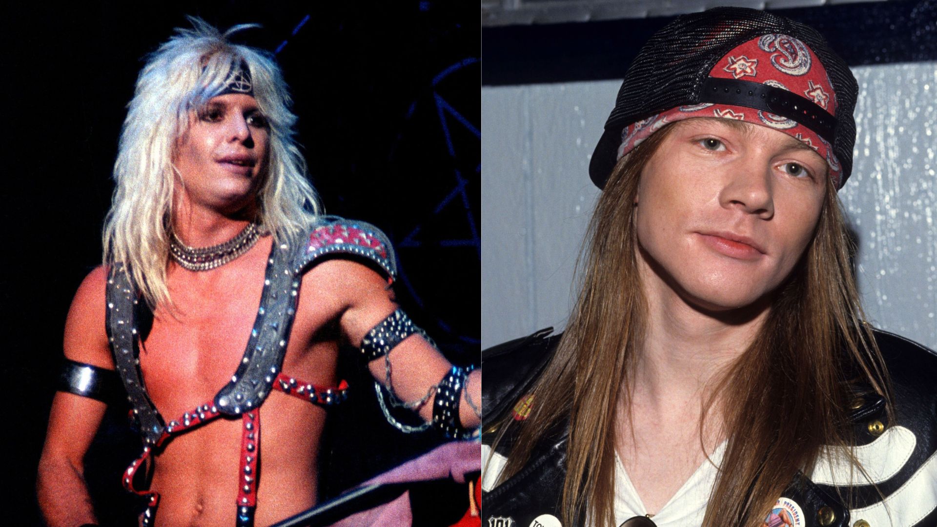 Vince Neil, do Mötley Crüe, e Axl Rose, do Guns N' Roses