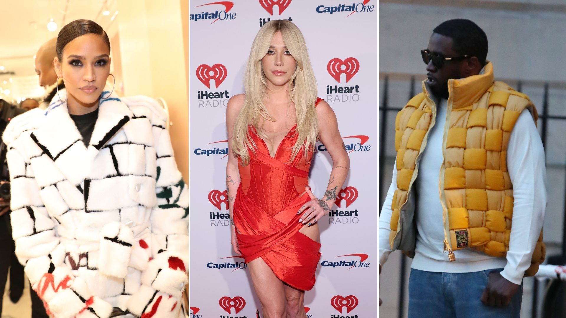Cassie Ventura, Kesha e Sean Combs (Foto: Johnny Nunez/WireImage; Jemal Countess/Getty Images e MEGA/GC Images)