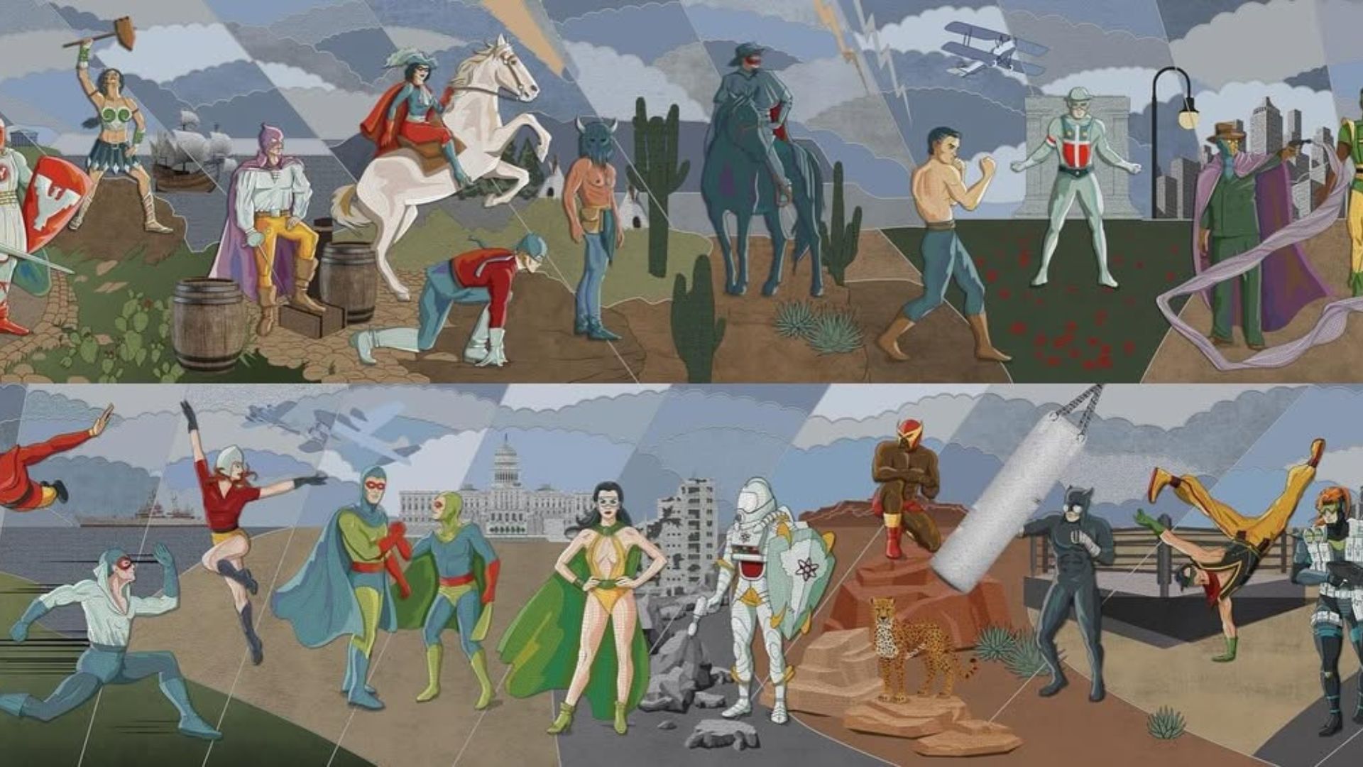 Quem são os personagens presentes no Mural da Justiça em 'Superman'