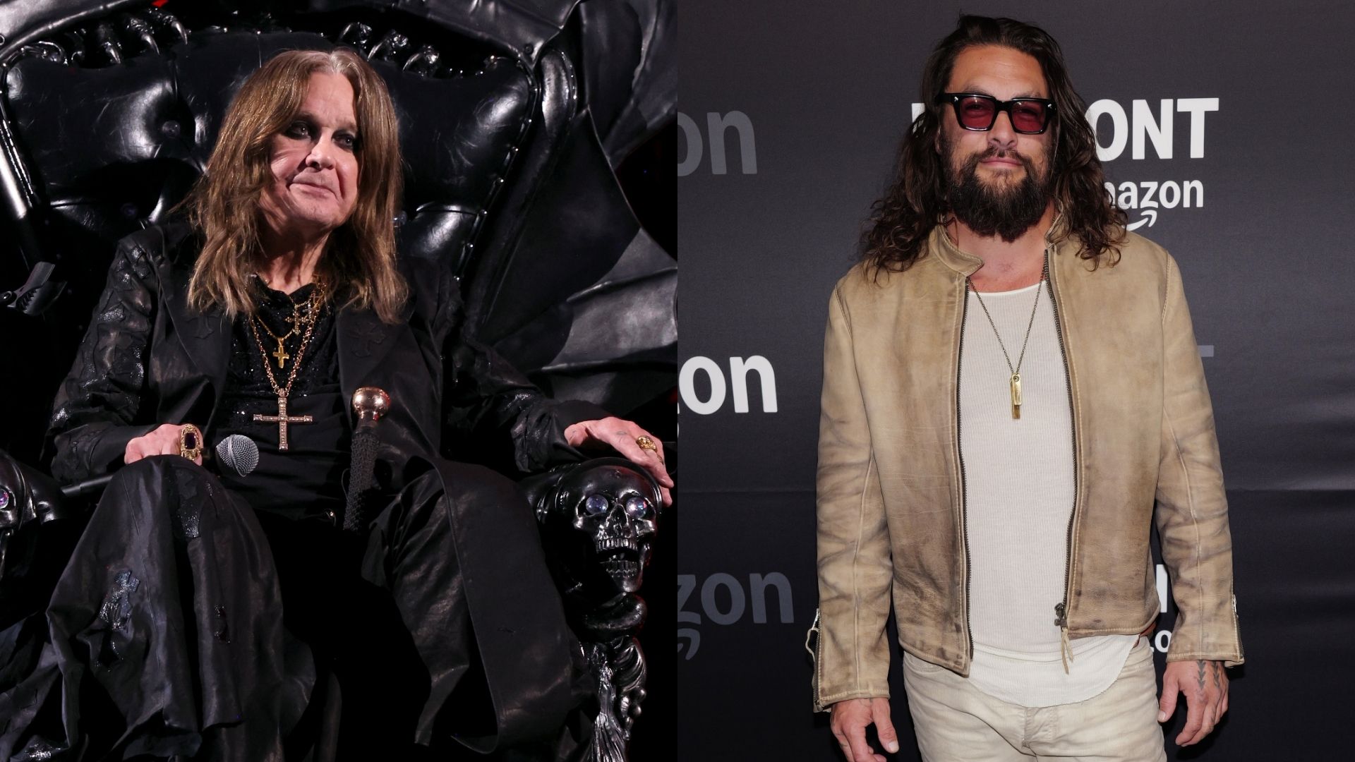 Ozzy Osbourne e Jason Momoa (Foto: Kevin Mazur/Getty Images e Craig Barritt/Getty Images)