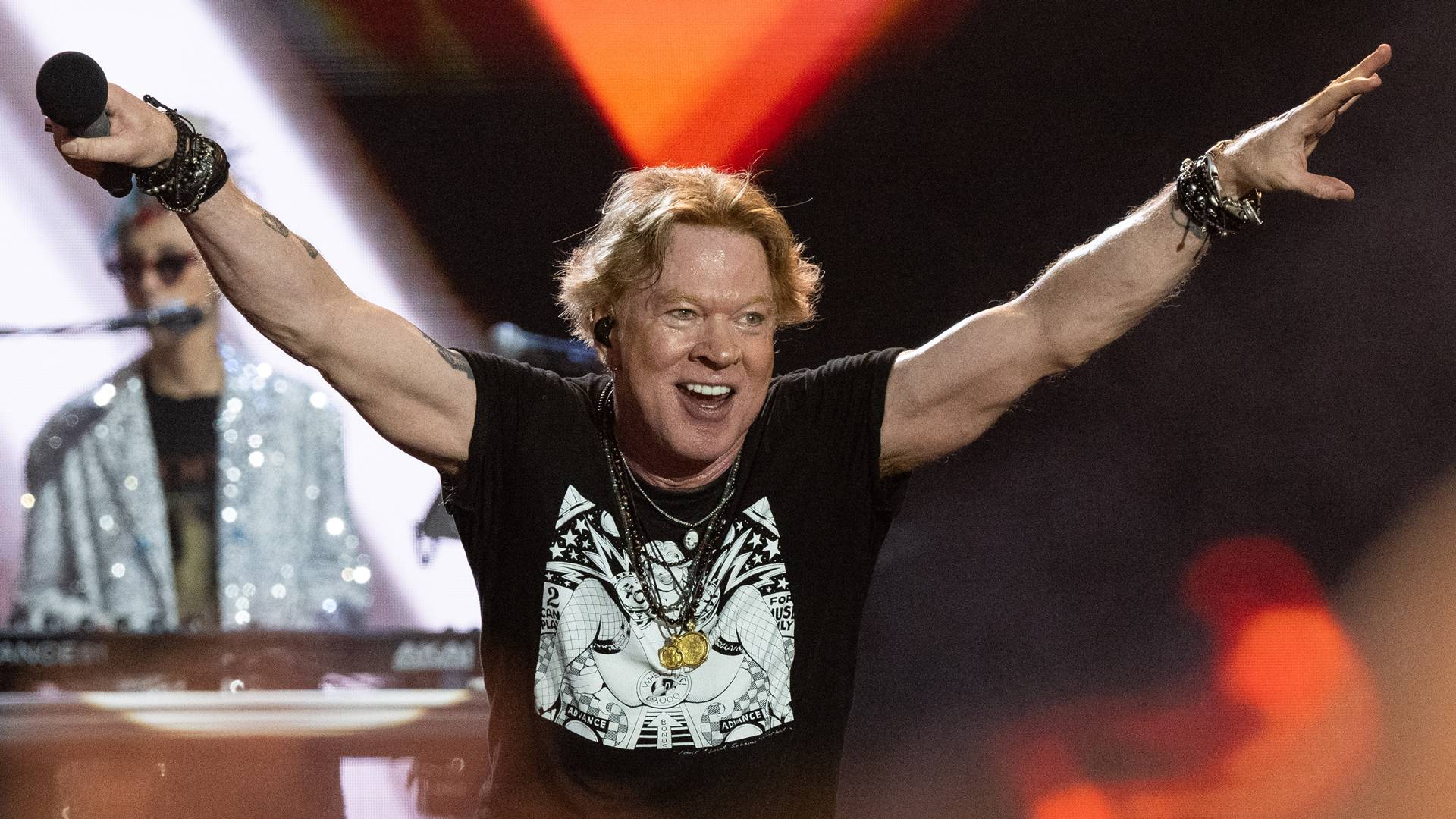 Axl Rose, vocalista do Guns N' Roses, em 2023