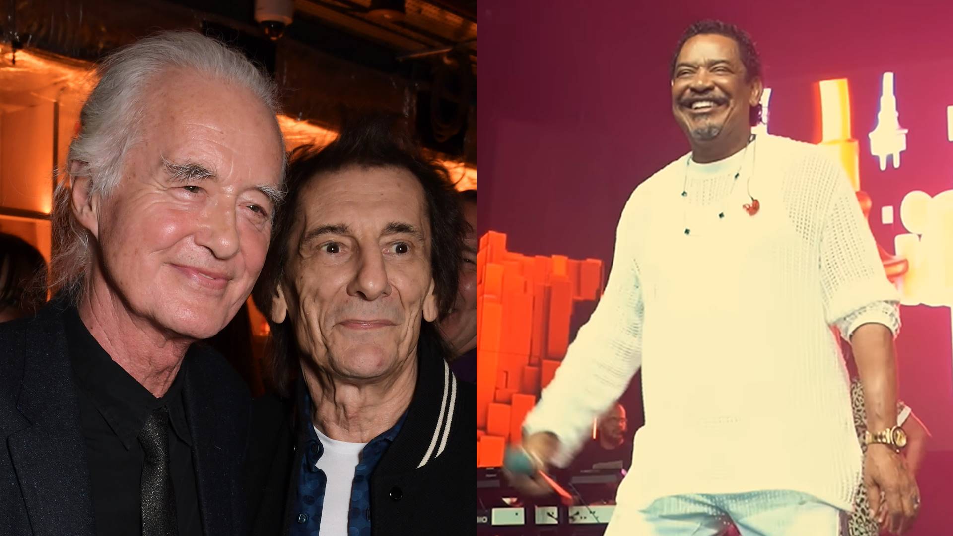 Jimmy Page, Ronnie Wood e Compadre Washington