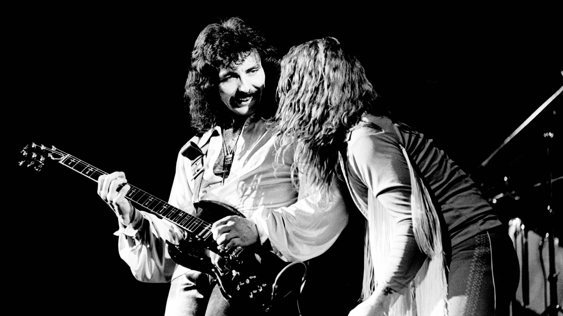 Tony Iommi e Ozzy Osbourne com o Black Sabbath, 1978