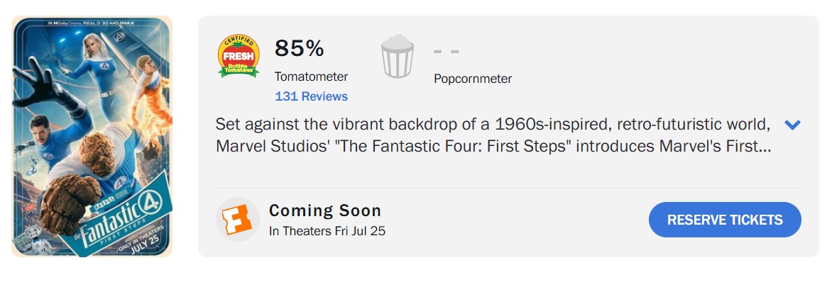 Quarteto Fantástico: Primeiros Passos estreia com 85% de aprovação no Rotten Tomatoes (Foto: Reprodução)