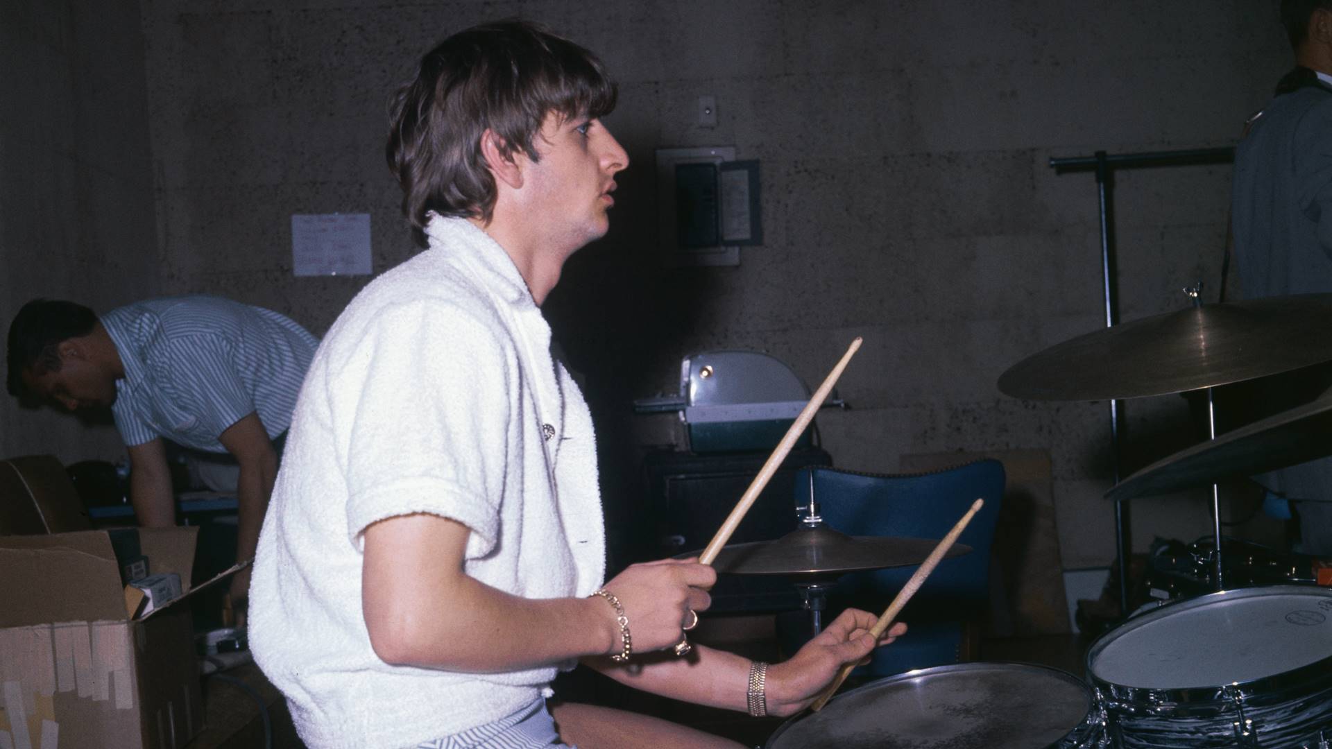 Ringo Starr, baterista dos Beatles, em imagem dos anos 1960