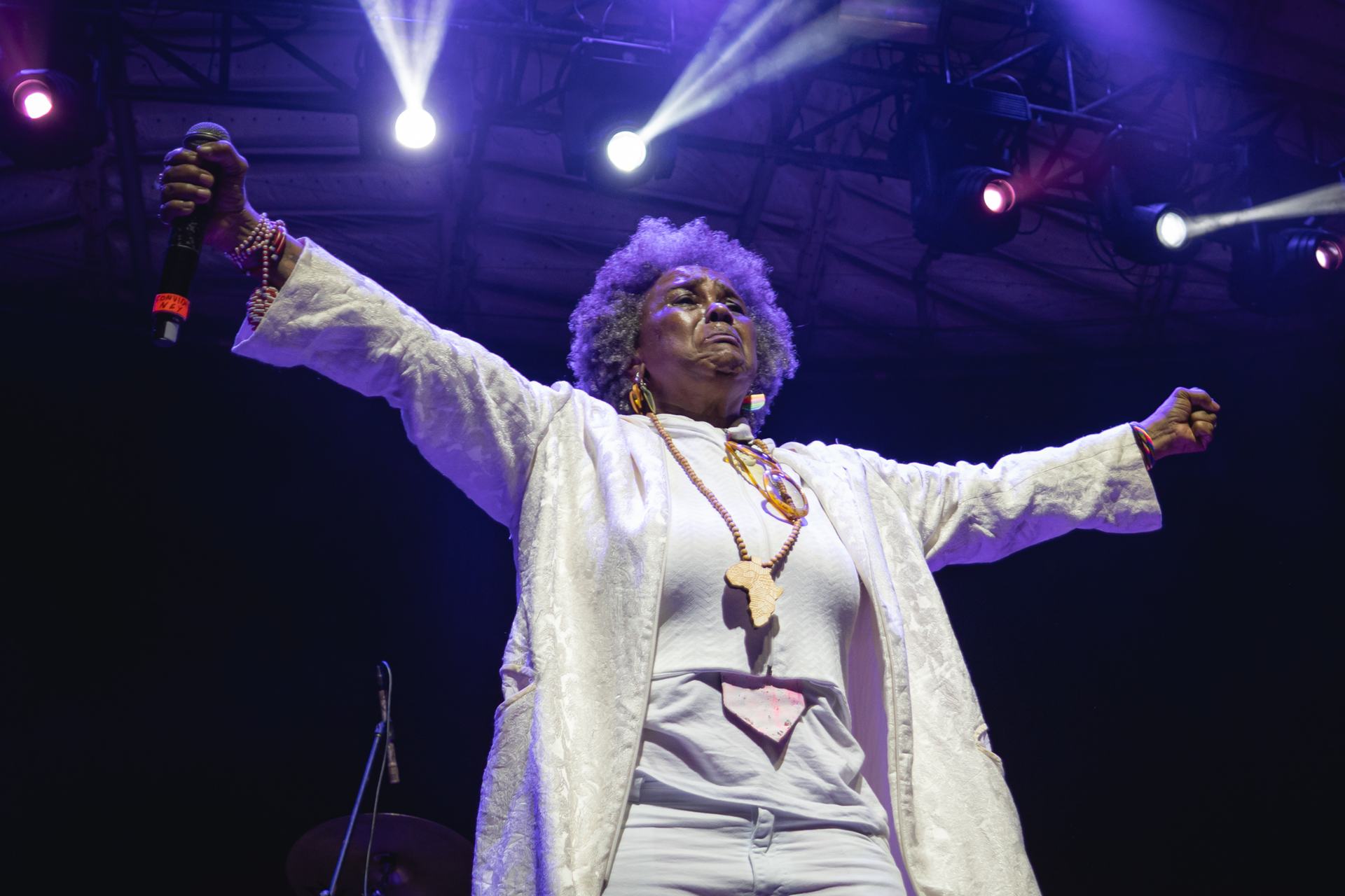 A cantora Sandra Sá no show Viva Cazuza em 2025