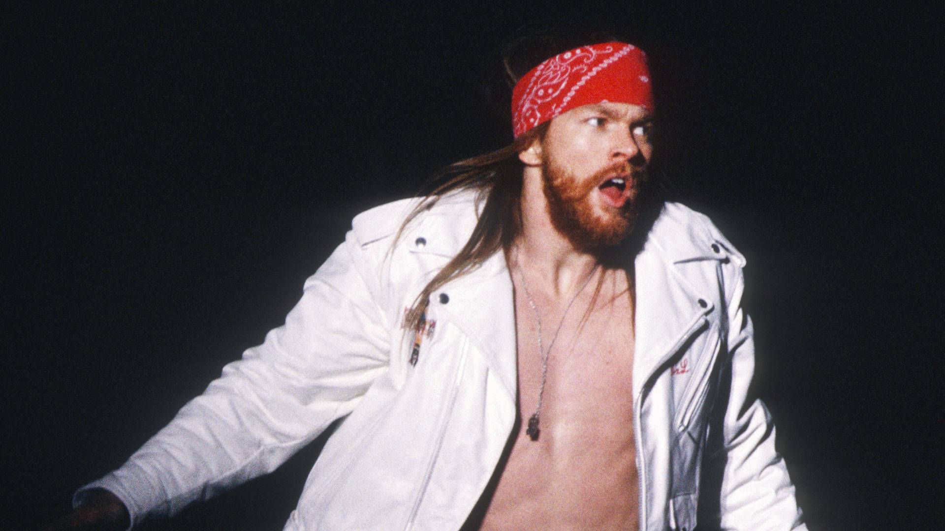 Axl Rose, vocalista do Guns N' Roses, em 1992