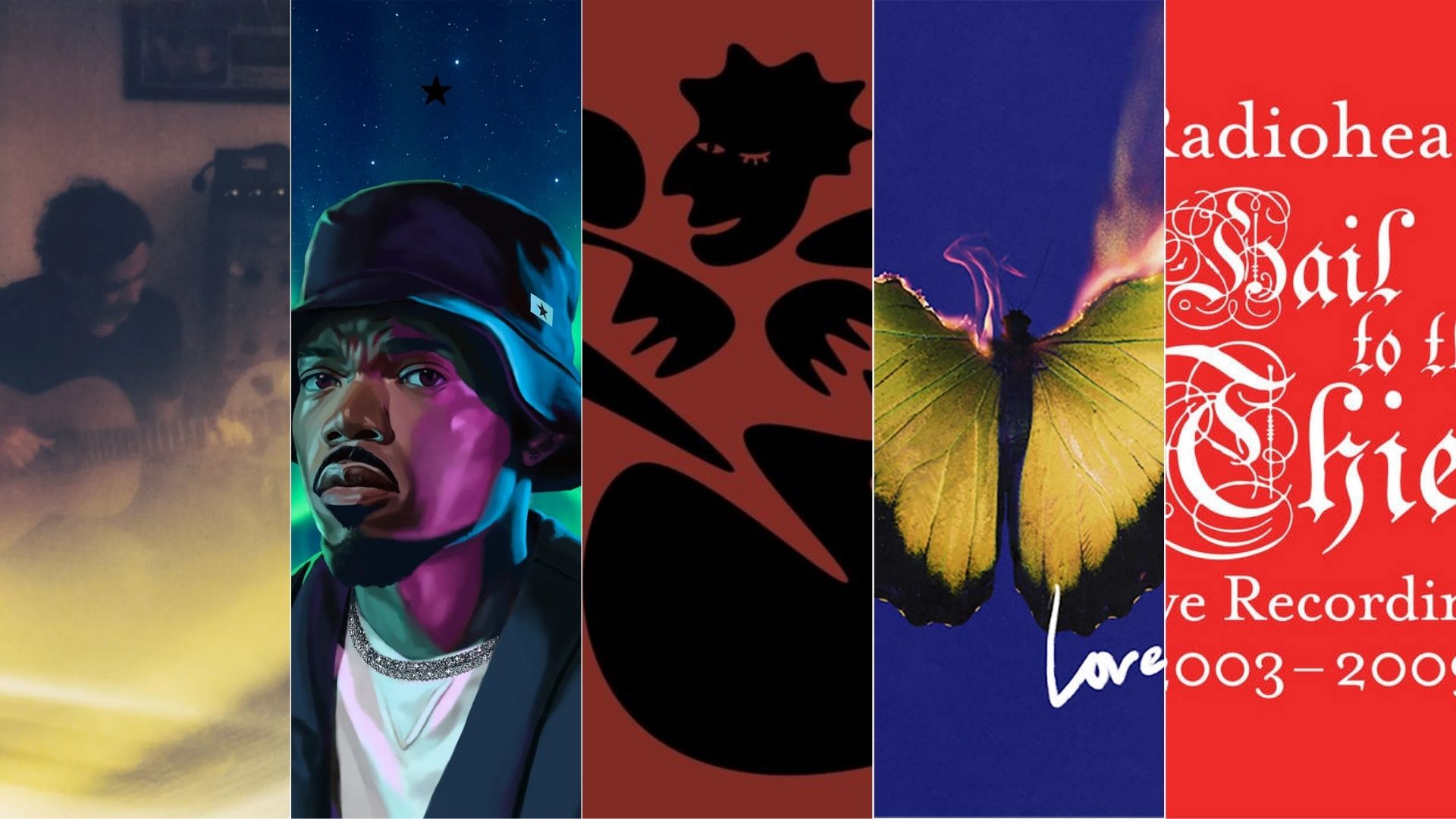 Capas de: Cass McCombs, Chance the Rapper, Kaytranada, Maroon 5, Radiohead