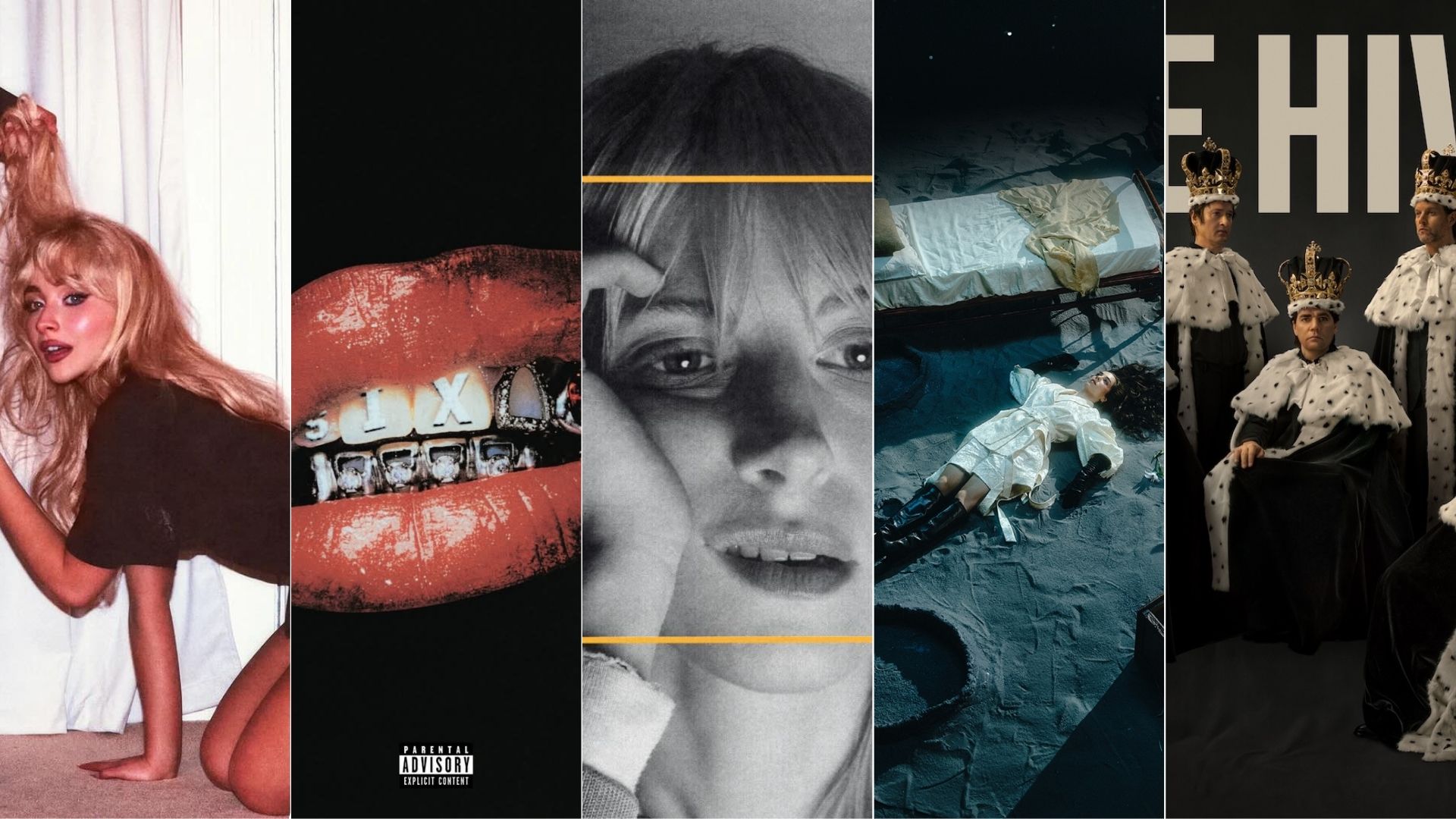 Capas de: Sabrina Carpenter, Duquesa, Hayley Williams, LARA e The Hives