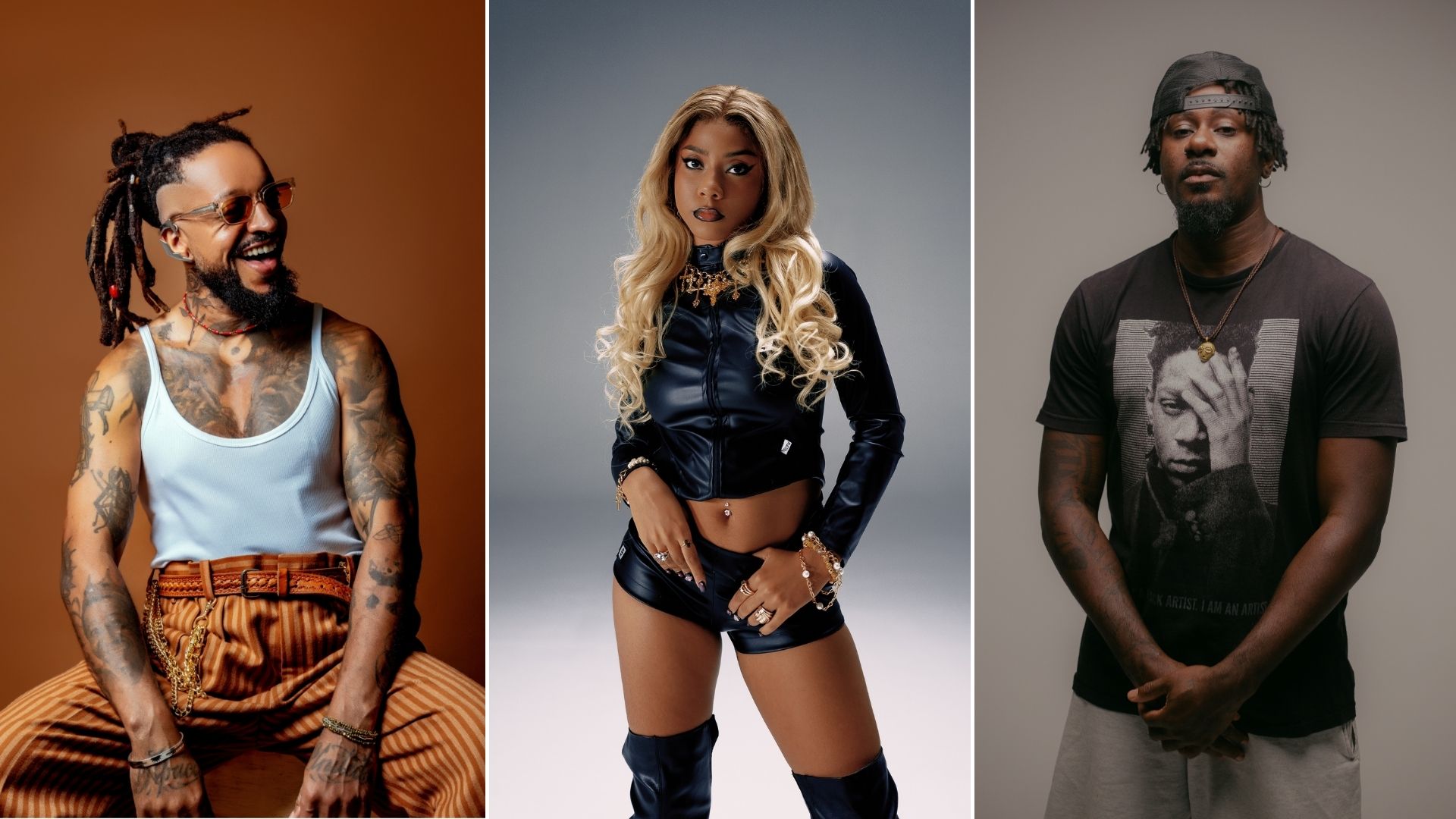 Rael, Ajuliacosta e Zudizilla (Foto: Divulgação; @vxldinei; @guto.01)