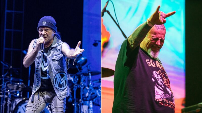 Bruce Dickinson (Foto: Gary Miller/Getty Images) e João Gordo (Foto: Medios y Media/Getty Images)