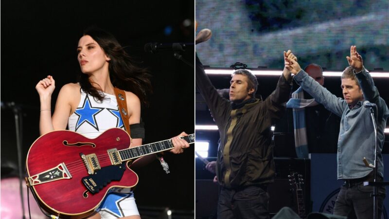 Ellie Rowsell, do Wolf Alice (Foto: Jim Dyson/Redferns/Getty Images) e Oasis (Foto: Kevin Mazur/Getty Images)